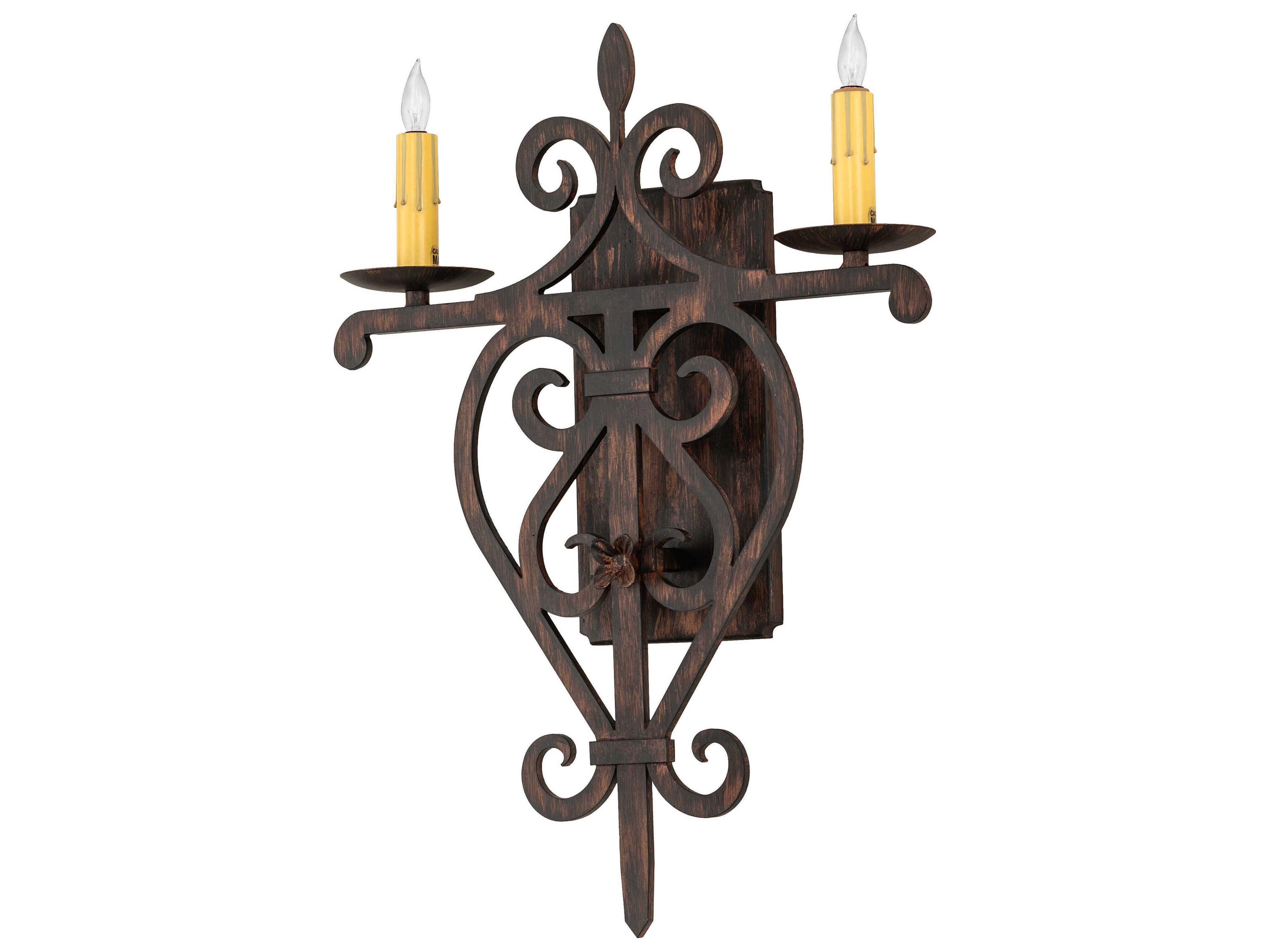 Meyda Fleur De Lys 2-Light Bronze Wall Sconce