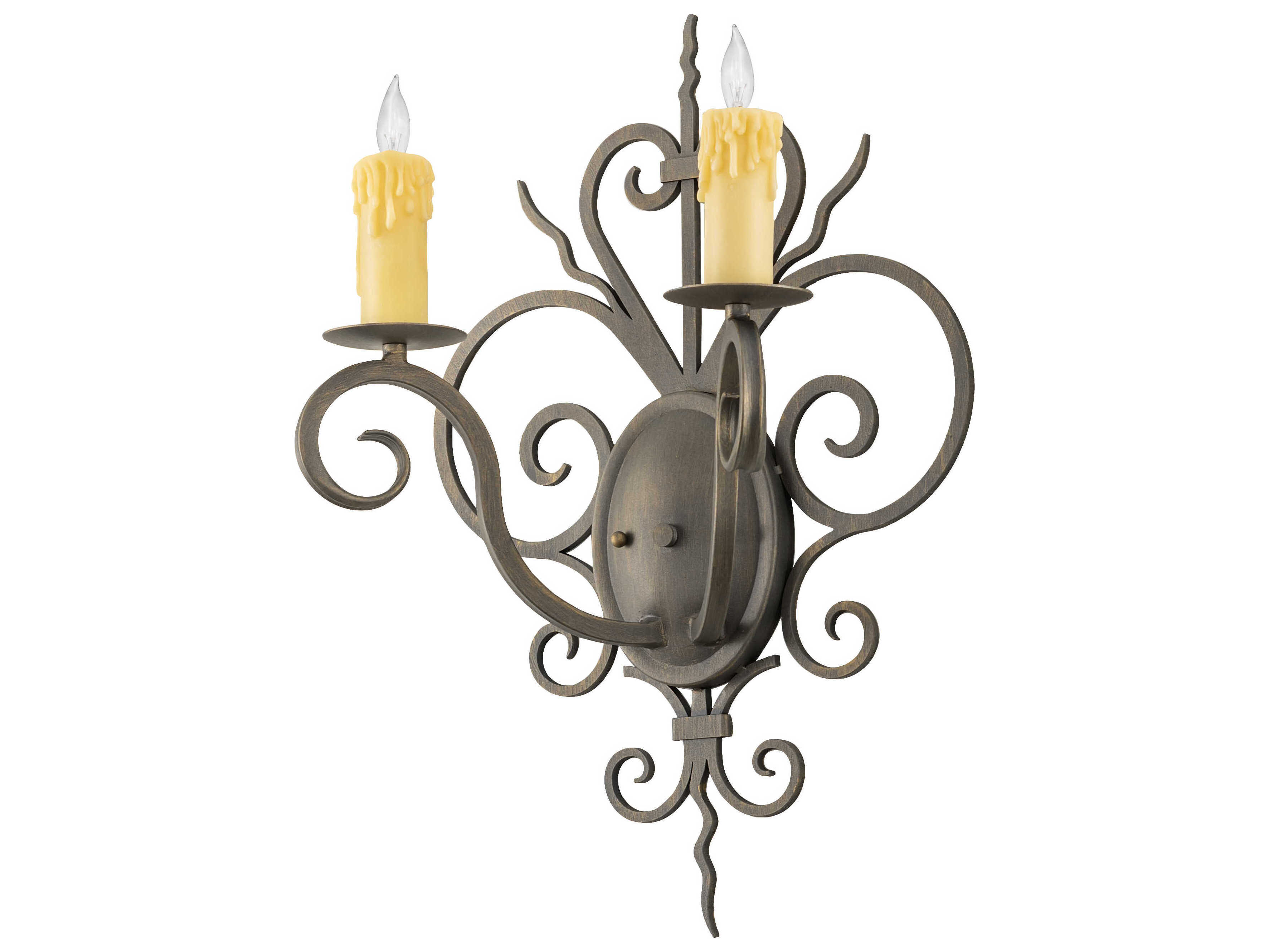 Meyda Kenneth 2-Light Antique Brass Wall Sconce