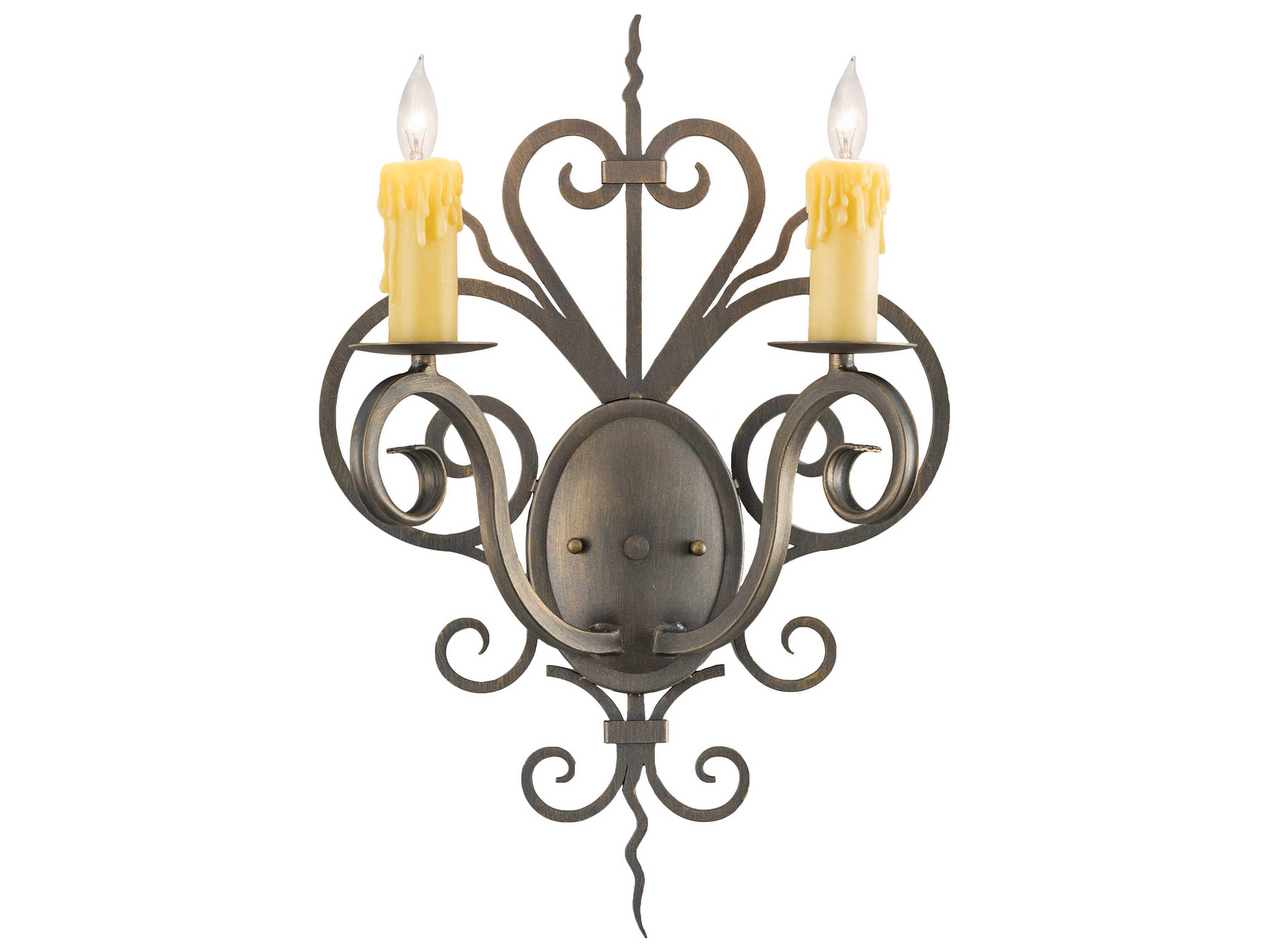 Meyda Kenneth 2-Light Antique Brass Wall Sconce