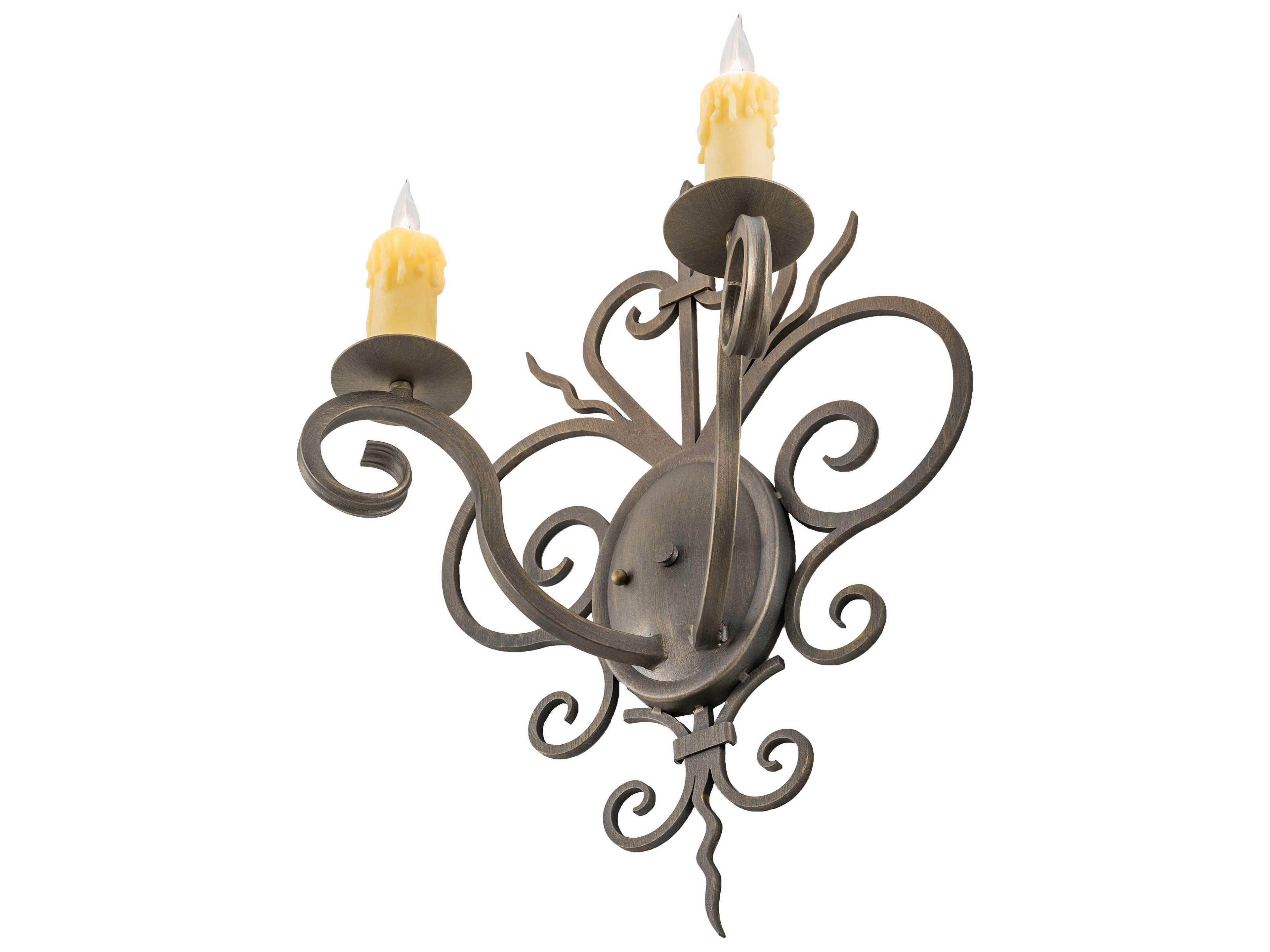 Meyda Kenneth 2-Light Antique Brass Wall Sconce