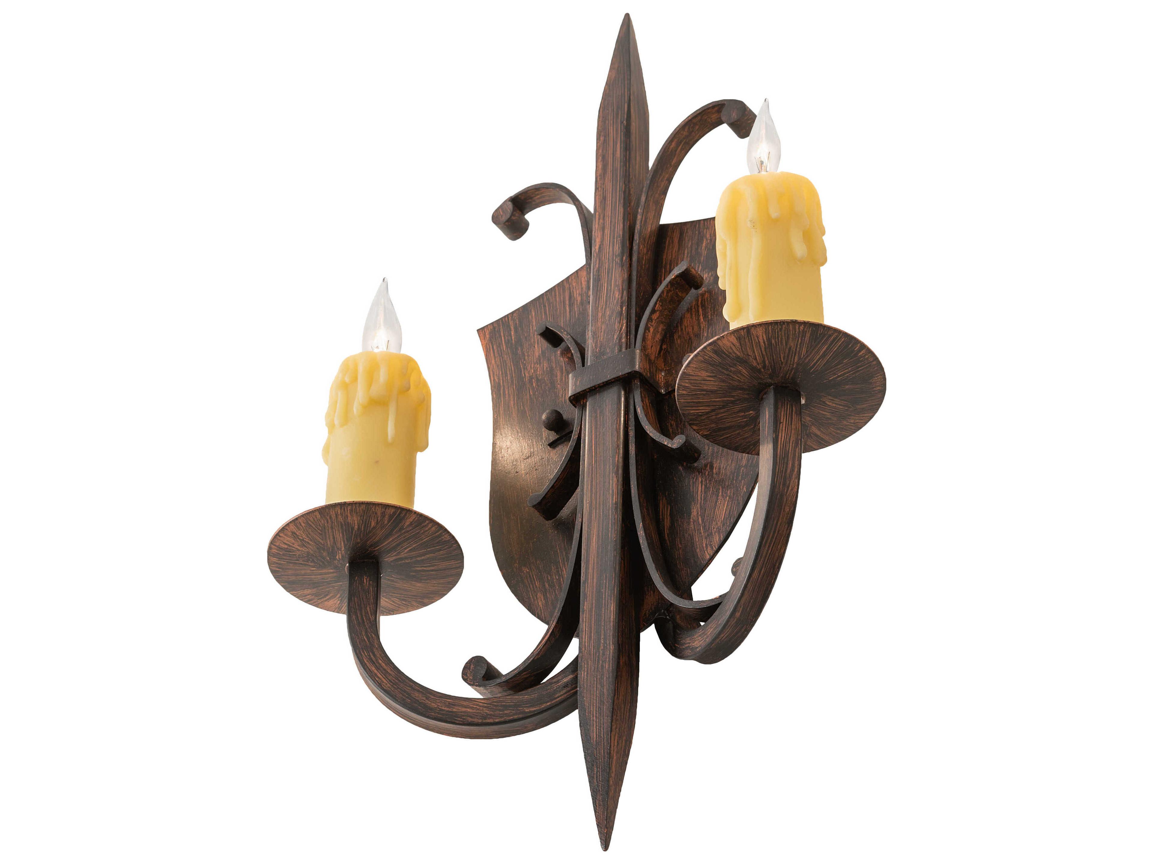 Meyda Shield 2-Light Bronze Wall Sconce
