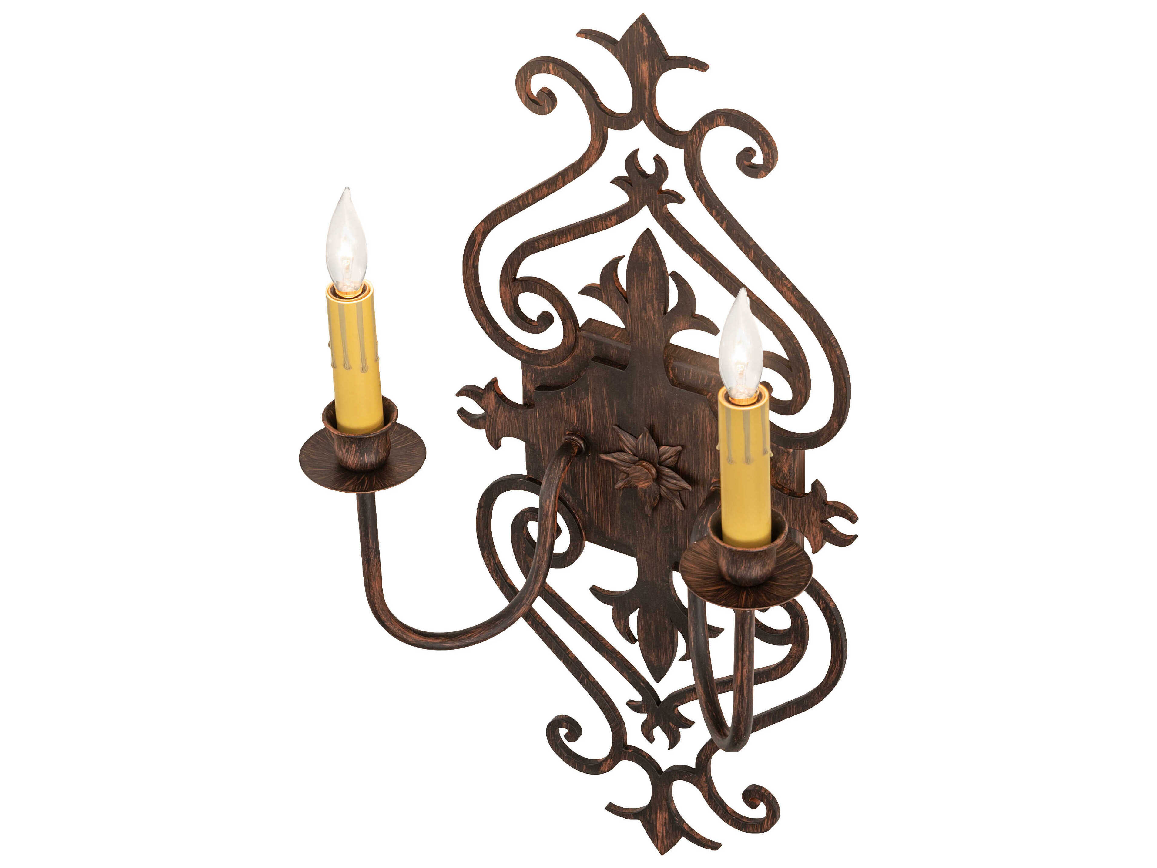 Meyda Louisa 2-Light Bronze Wall Sconce