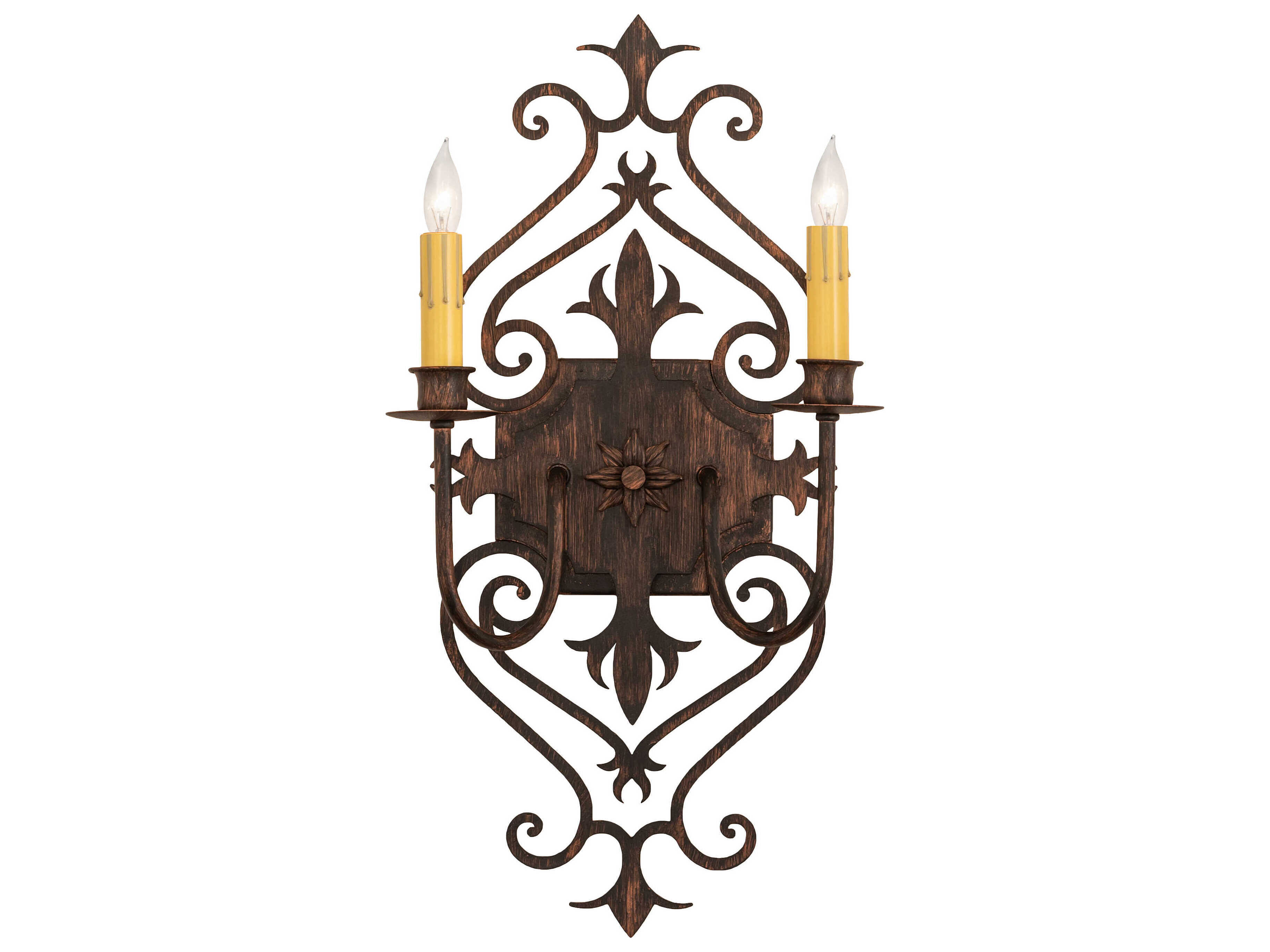 Meyda Louisa 2-Light Bronze Wall Sconce
