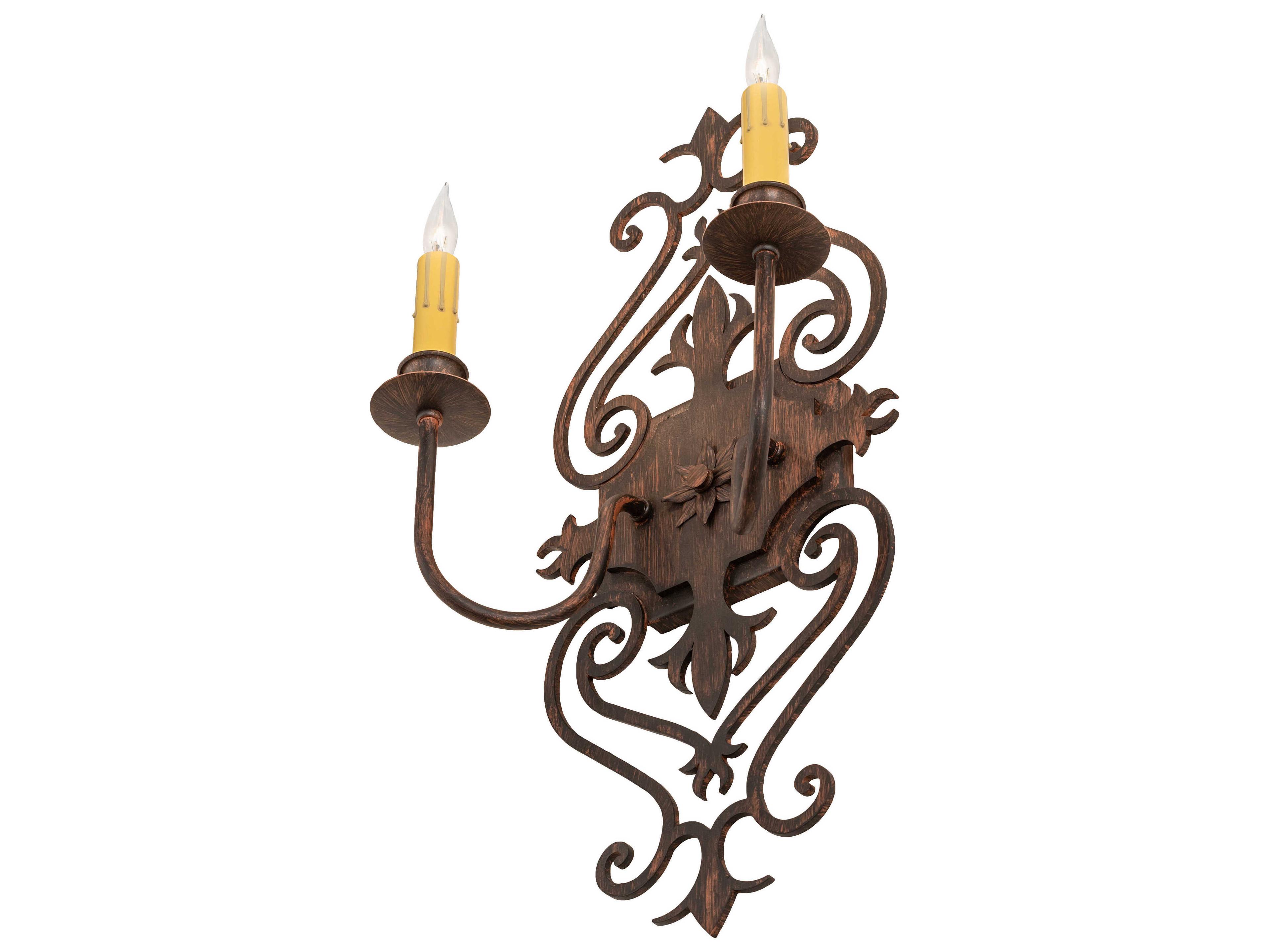 Meyda Louisa 2-Light Bronze Wall Sconce