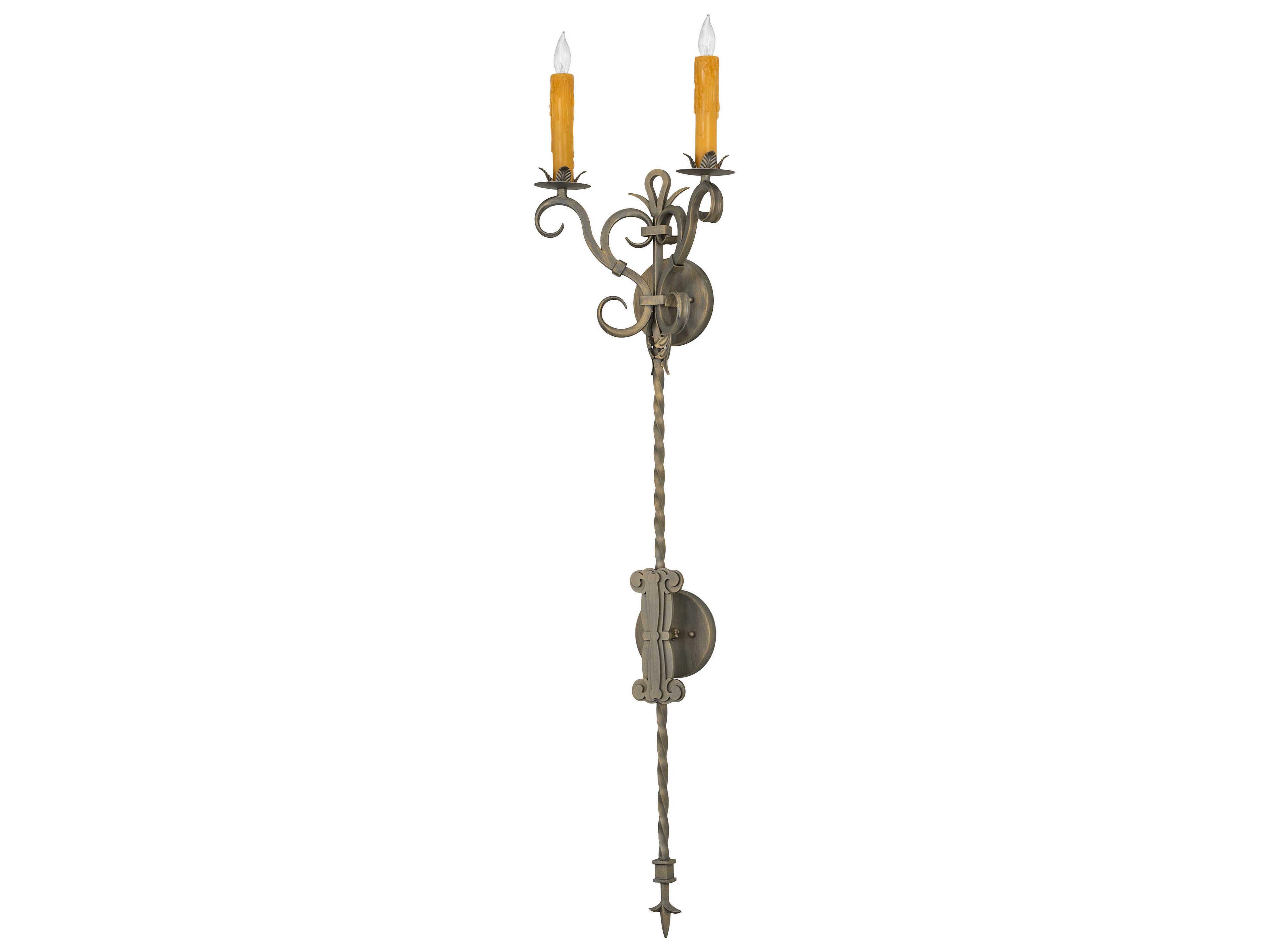 Meyda Palmira 2-Light Antique Brass Wall Sconce