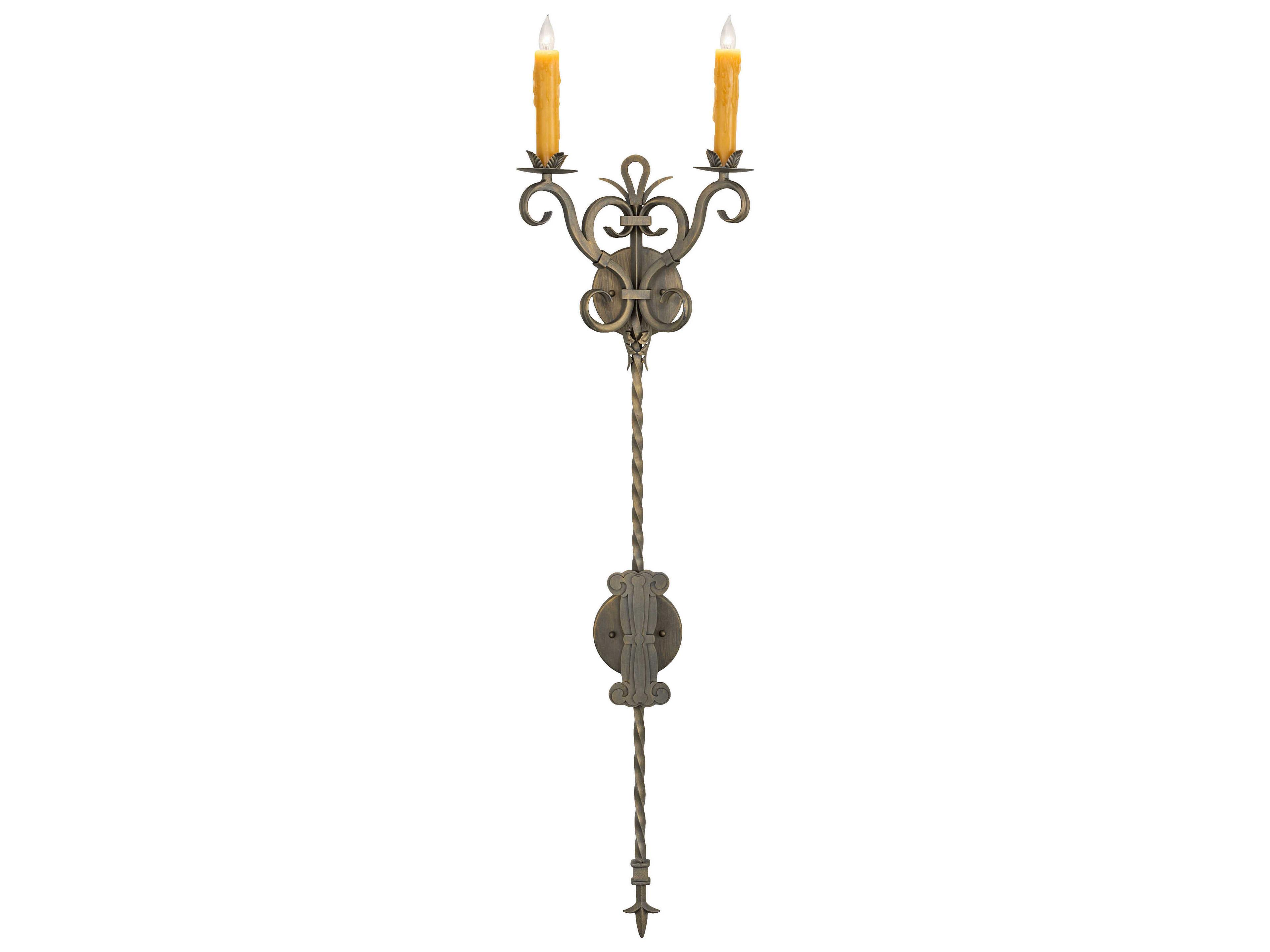 Meyda Palmira 2-Light Antique Brass Wall Sconce