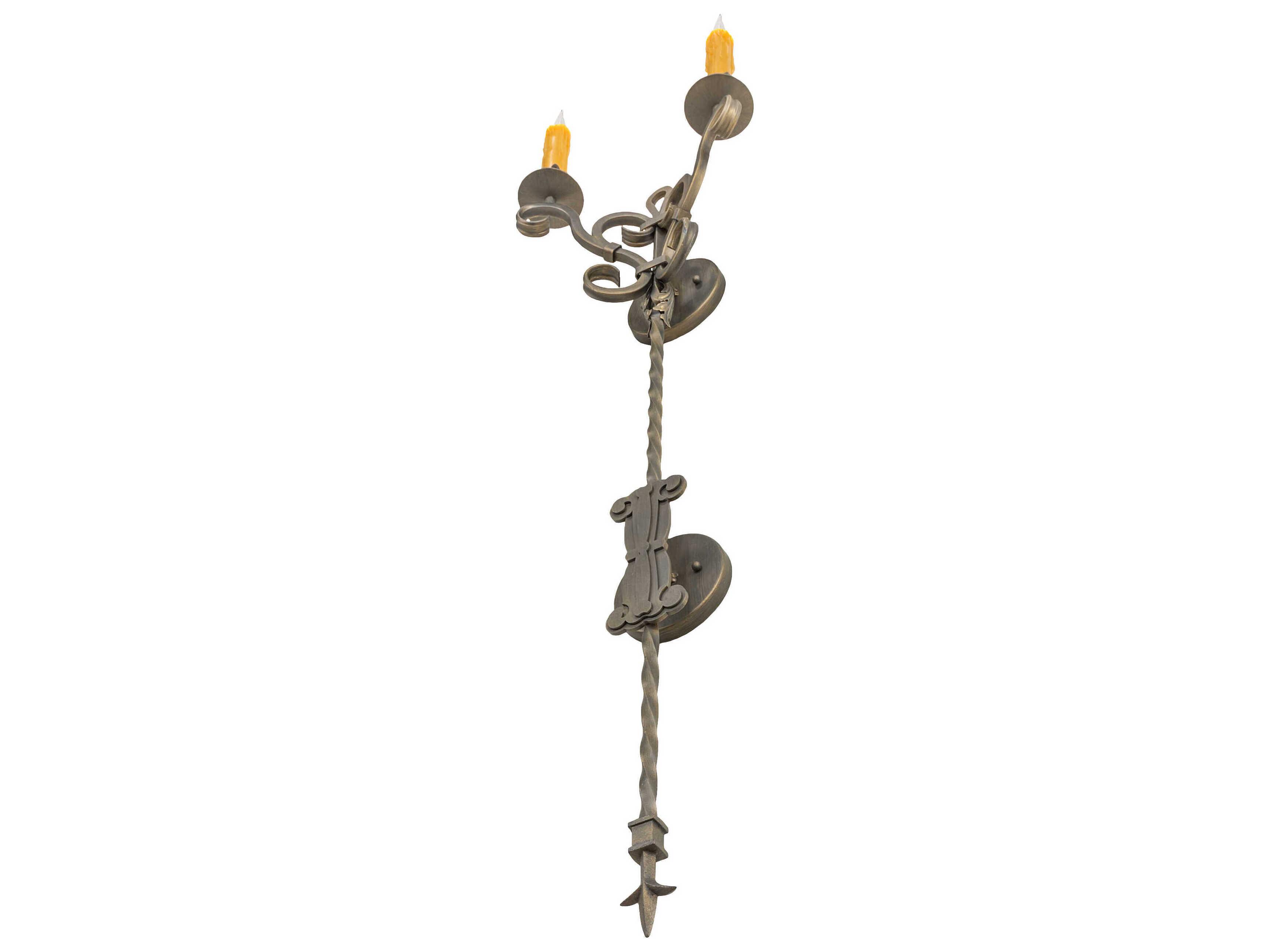 Meyda Palmira 2-Light Antique Brass Wall Sconce