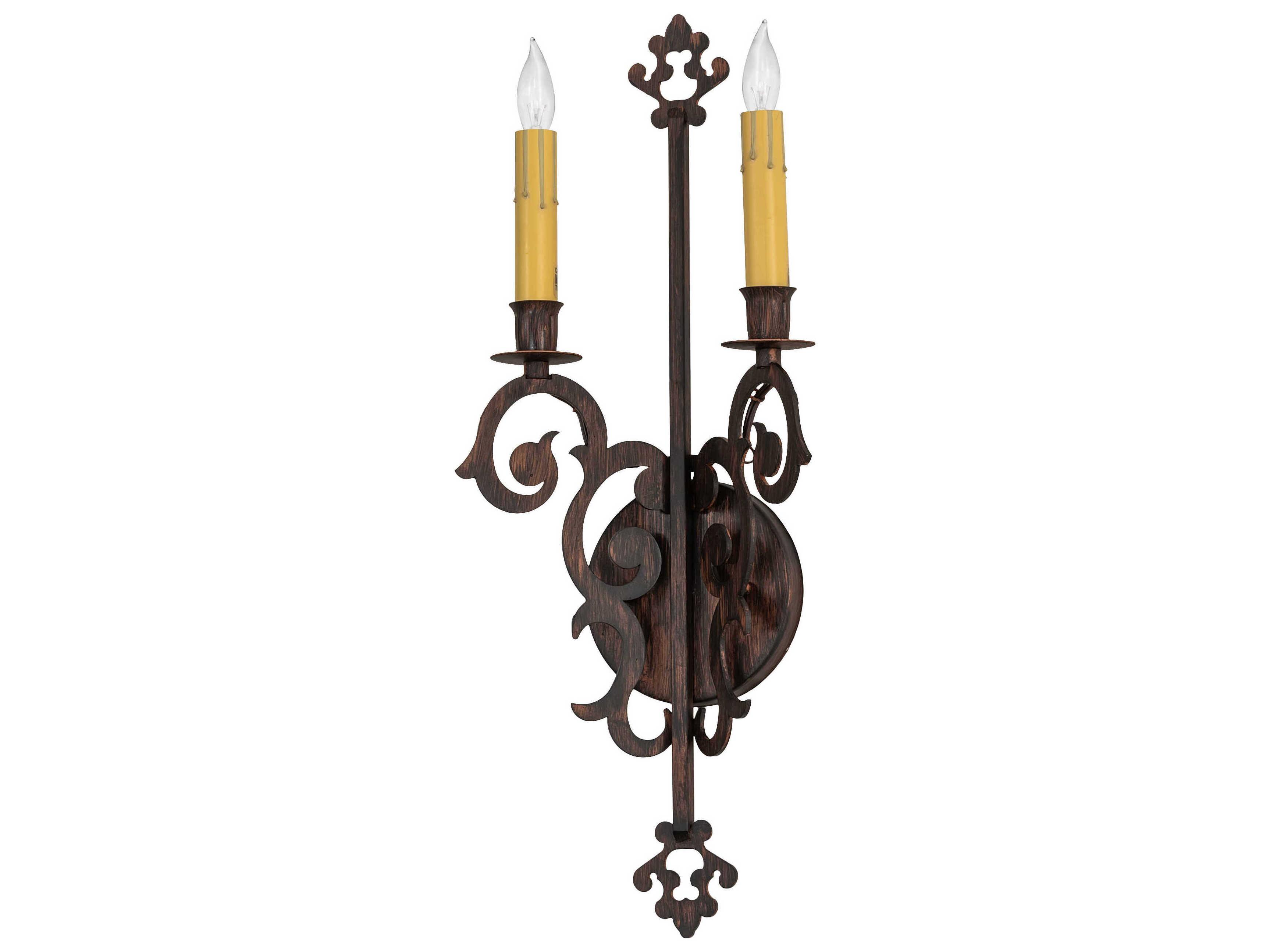 Meyda Aneila 2-Light Bronze Wall Sconce
