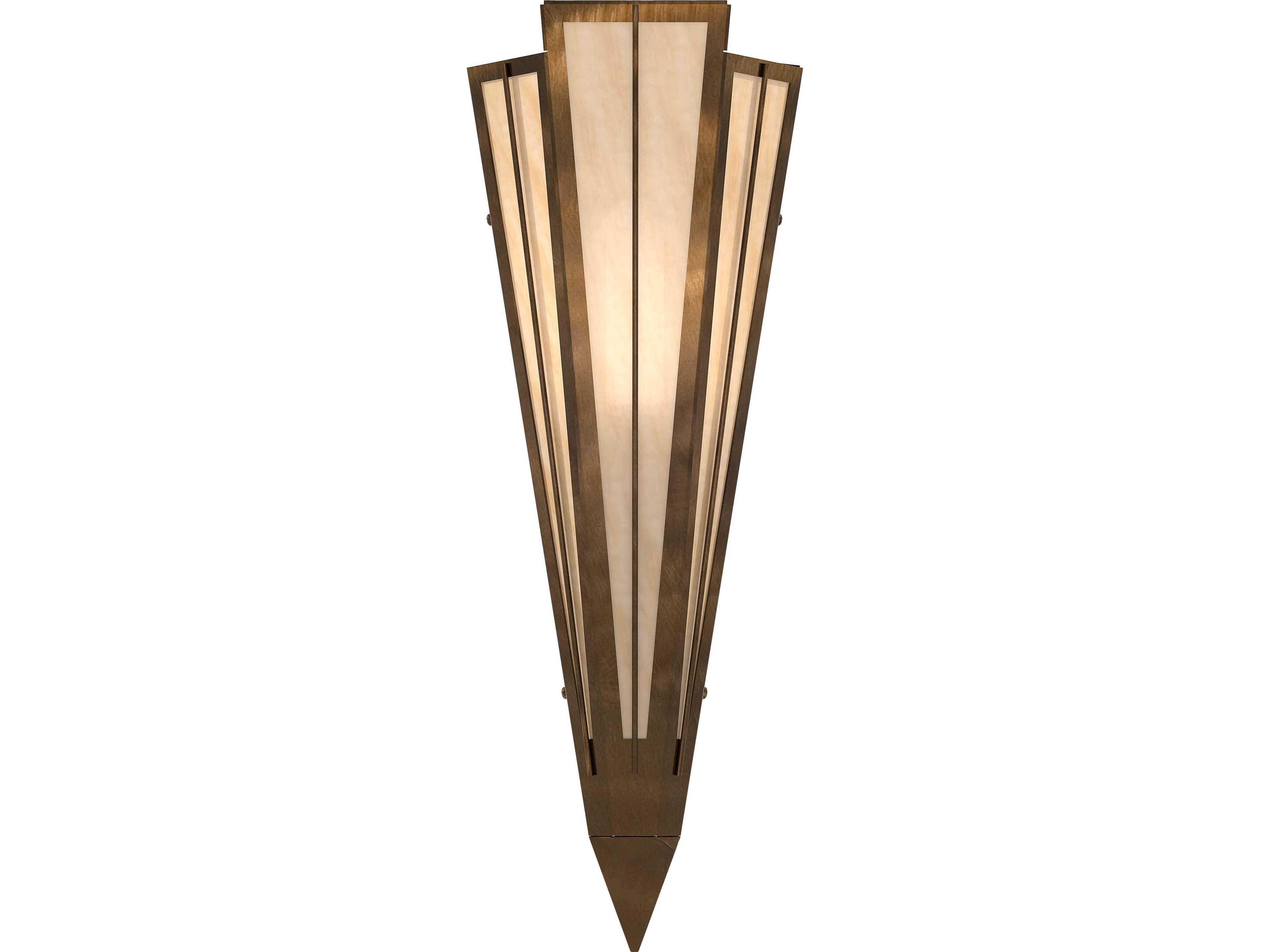 Meyda Brum 1-Light Beige Art Glass Brass Wall Sconce