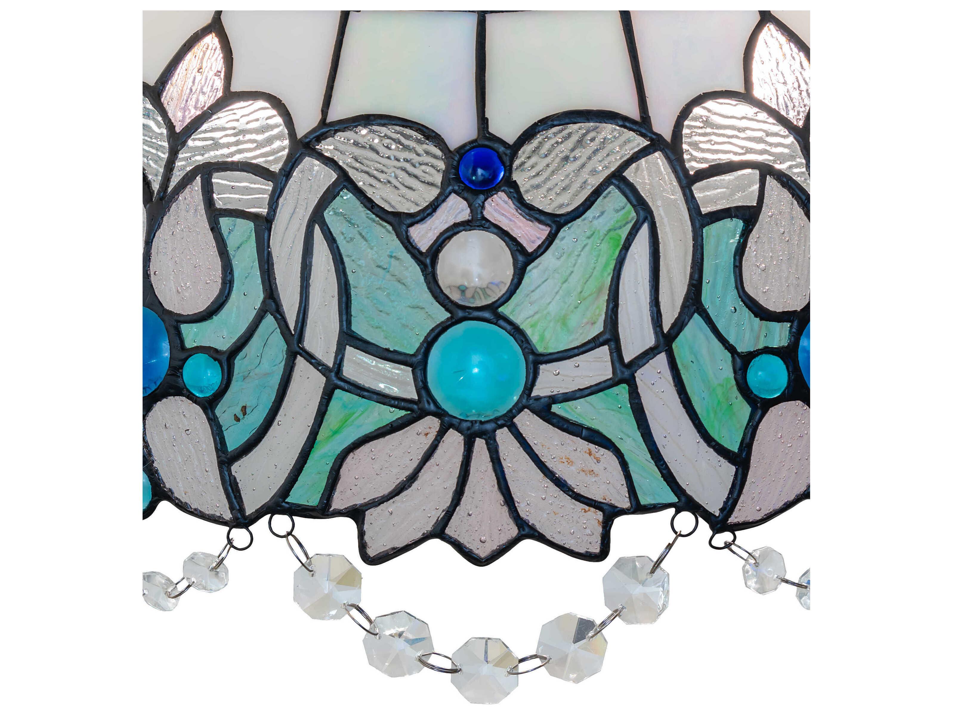 Meyda Angelica 3-Light Mahogany Bronze Glass Tiffany Dome Pendant