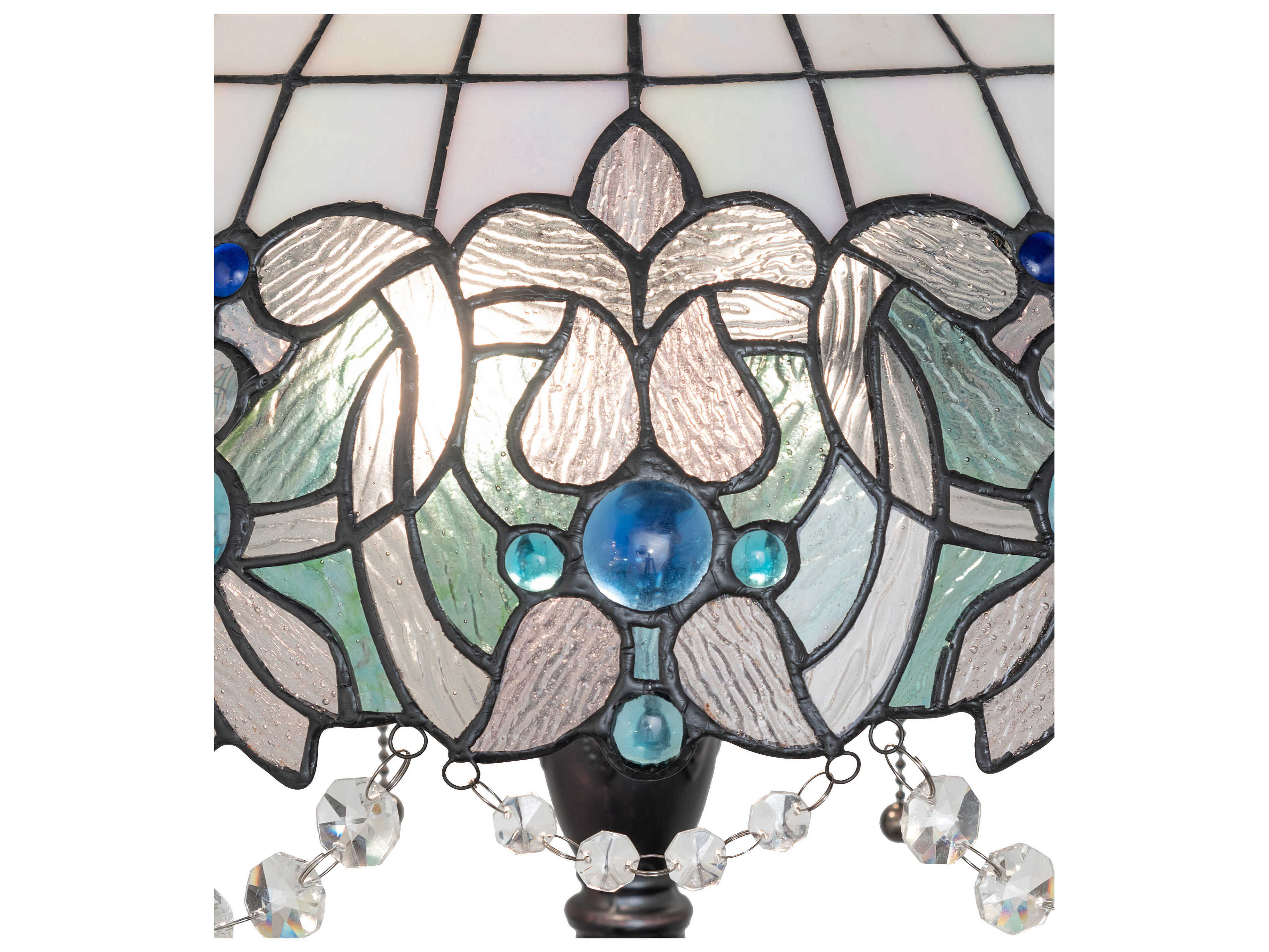 Meyda Angelica Mahogany Bronze Stained Glass Tiffany Floor Lamp