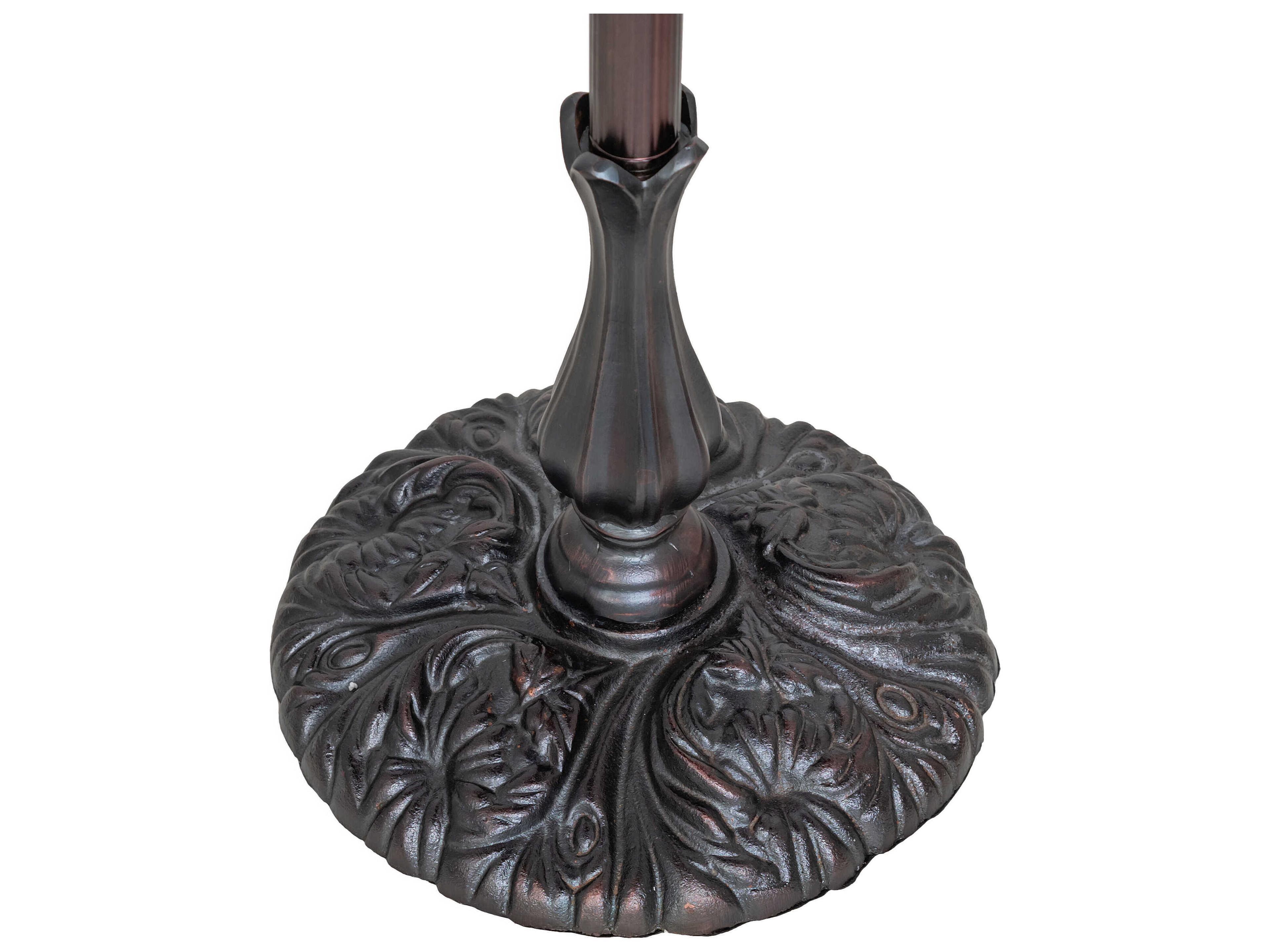 Meyda Angelica Mahogany Bronze Stained Glass Tiffany Floor Lamp