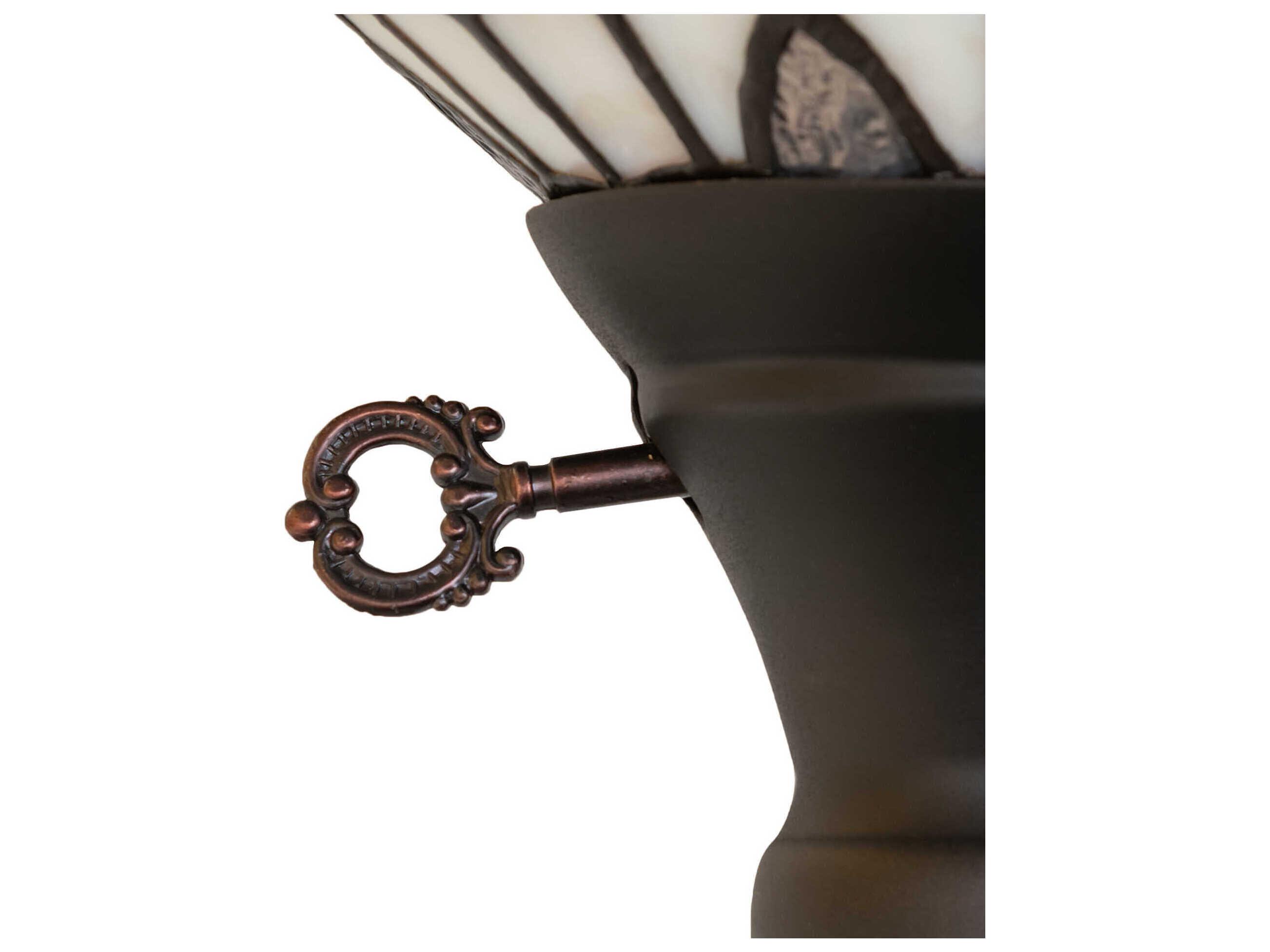 Meyda Angelica Mahogany Bronze Blue Clear Iridescent Glass Tiffany Floor Lamp