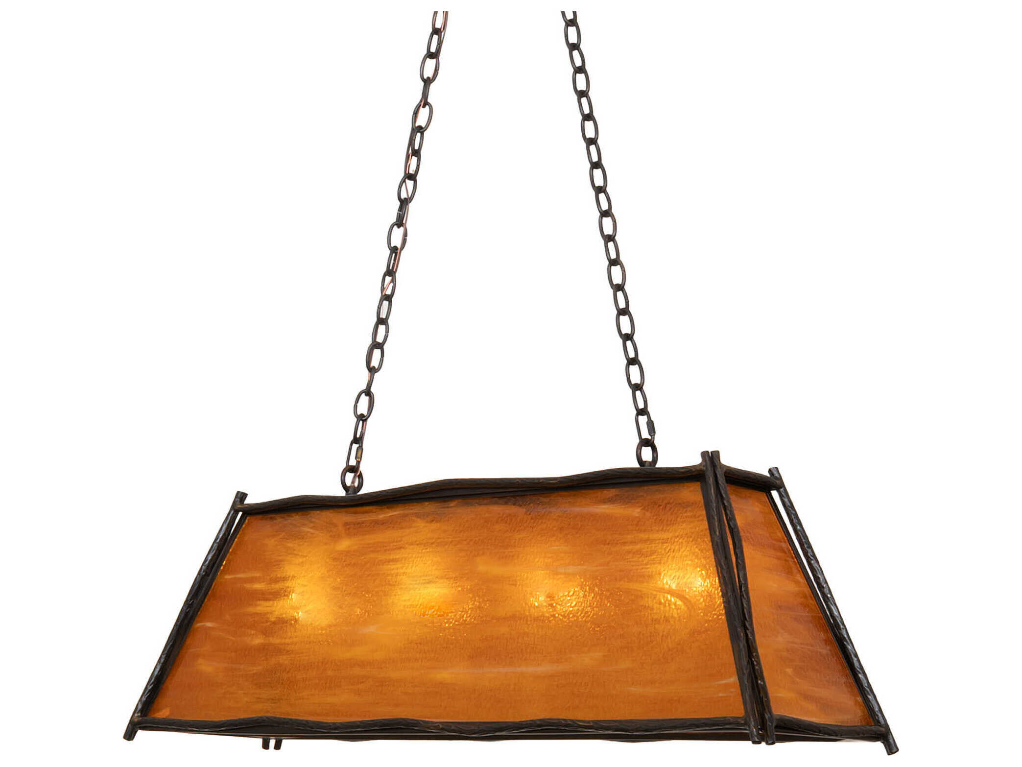 Meyda Sticks 4-Light Black Glass Island Pendant