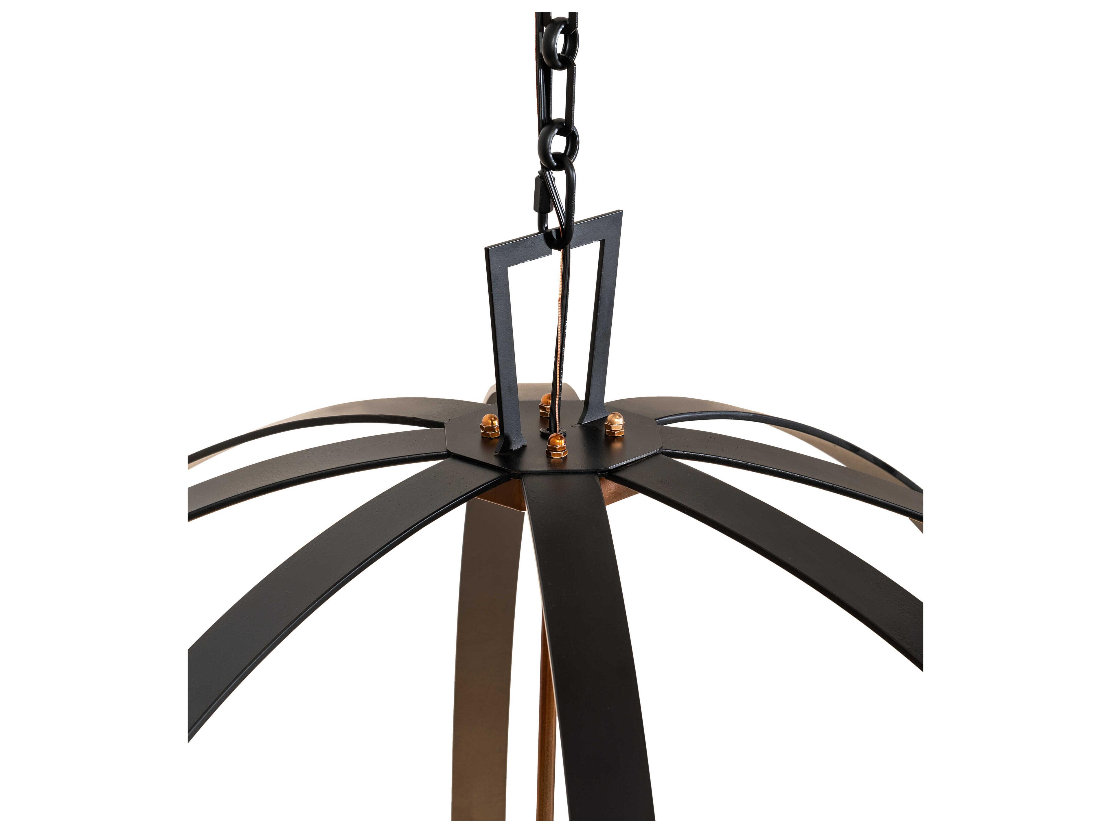 Meyda 8-Light Copper Candelabra Globe Chandelier