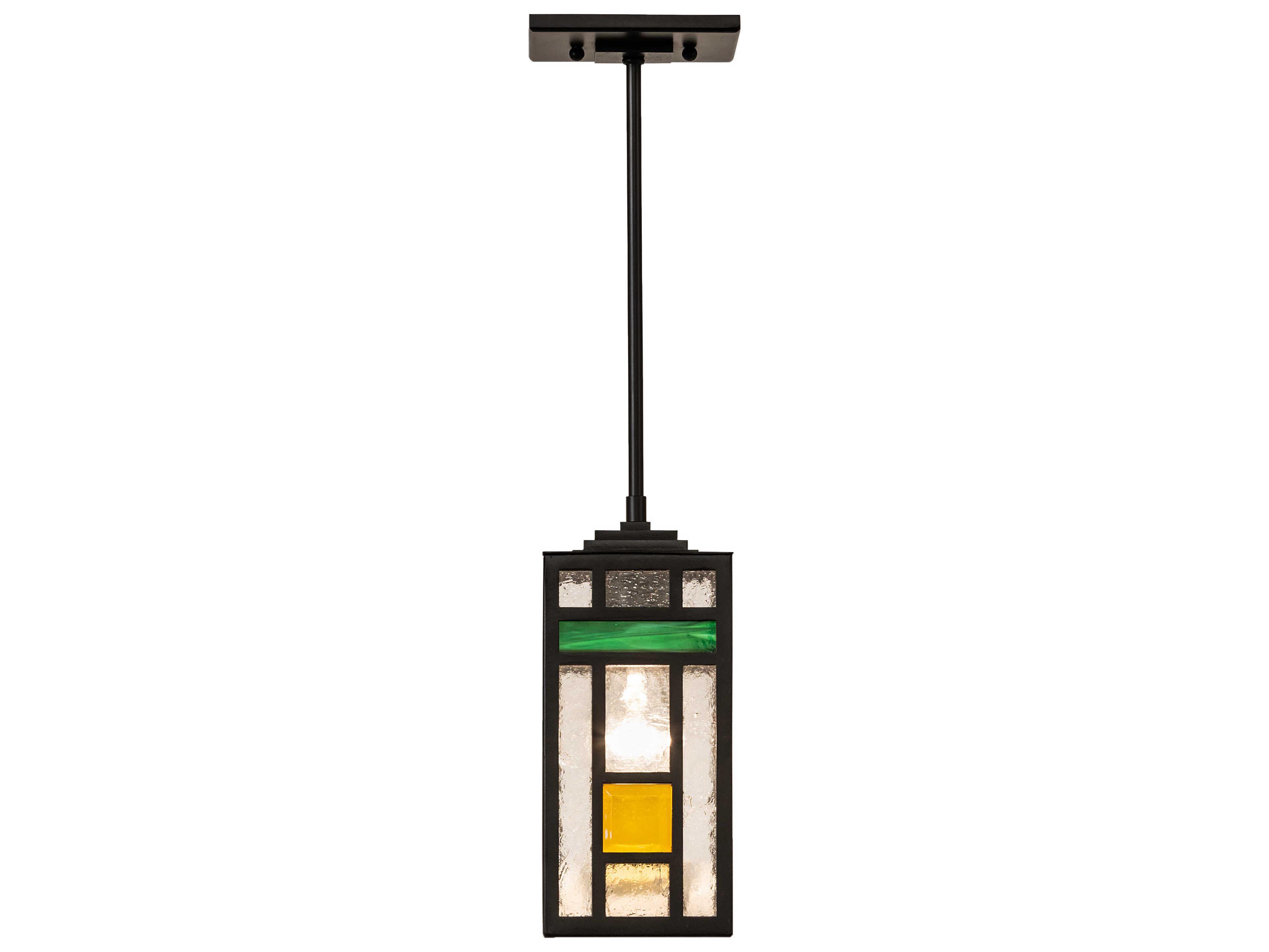 Meyda Polaris 1-Light Solar Black Glass Mini Pendant