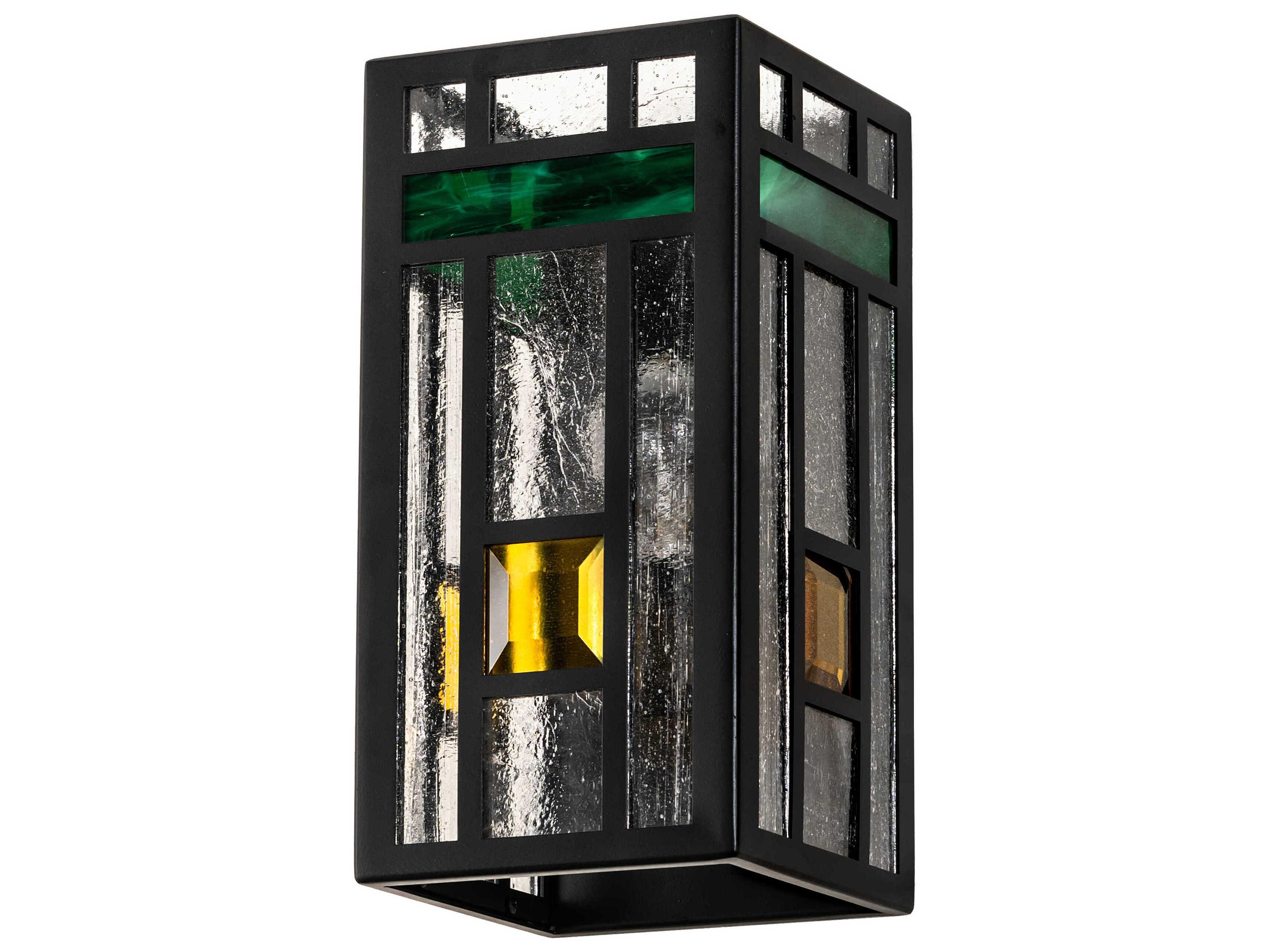 Meyda Polaris 1-Light Solar Matte Black Glass Wall Sconce