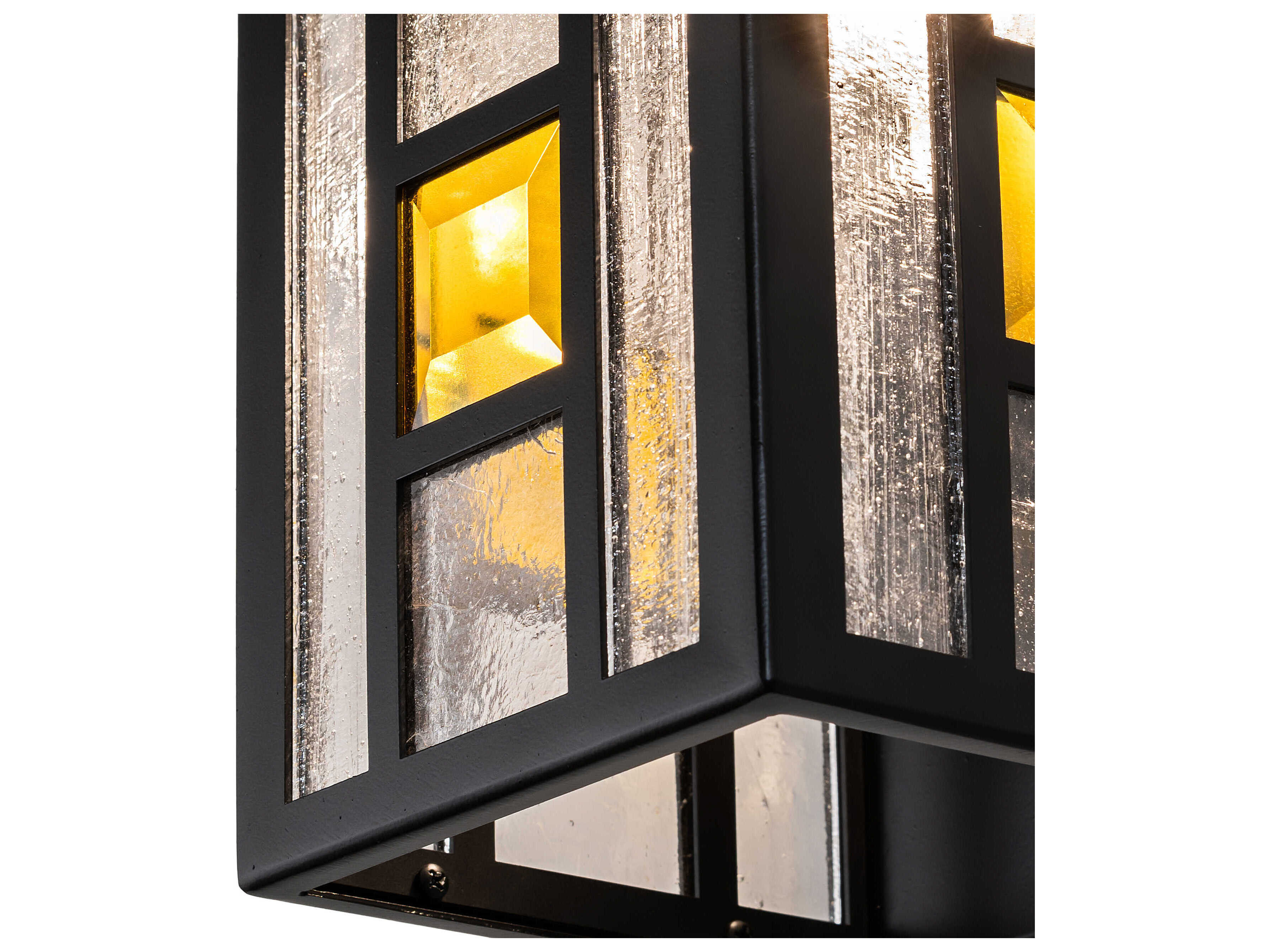 Meyda Polaris 1-Light Solar Matte Black Glass Wall Sconce
