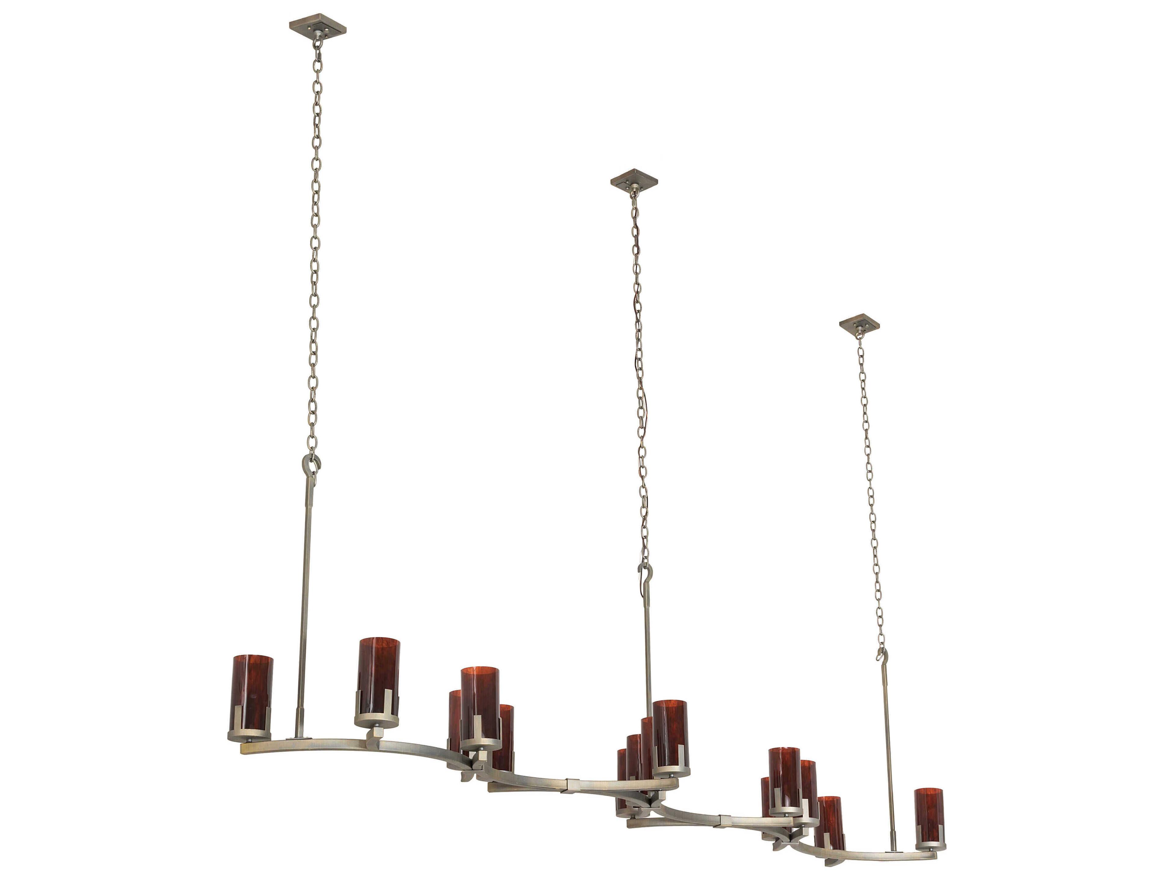 Meyda Cero 14-Light Antique Brass Cylinder Island Pendant