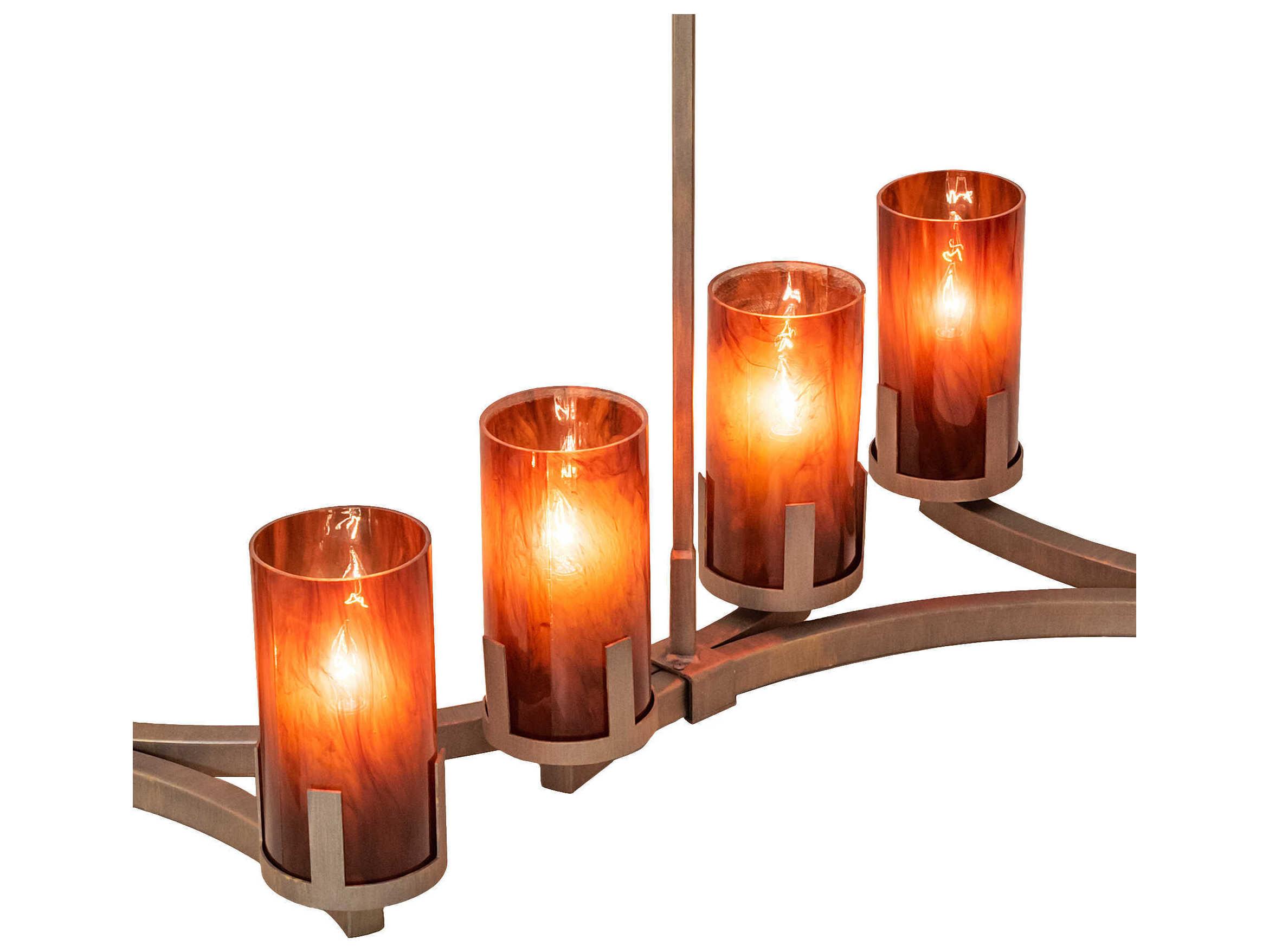 Meyda Cero 14-Light Antique Brass Cylinder Island Pendant