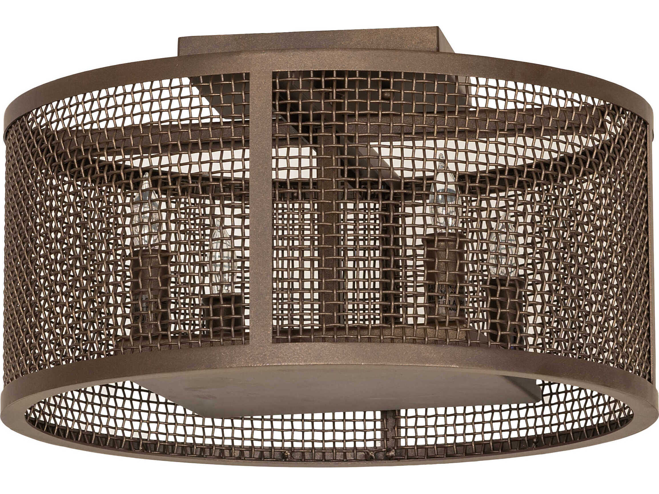 Meyda Cilindro 4-Light Bronze Drum Flush Mount