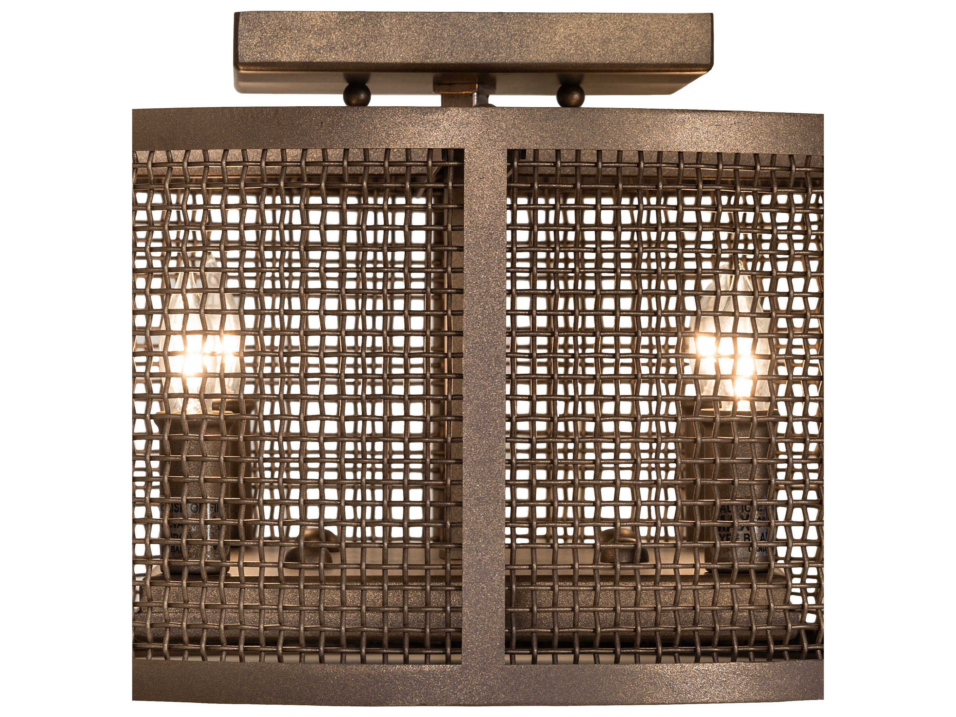 Meyda Cilindro 4-Light Bronze Drum Flush Mount