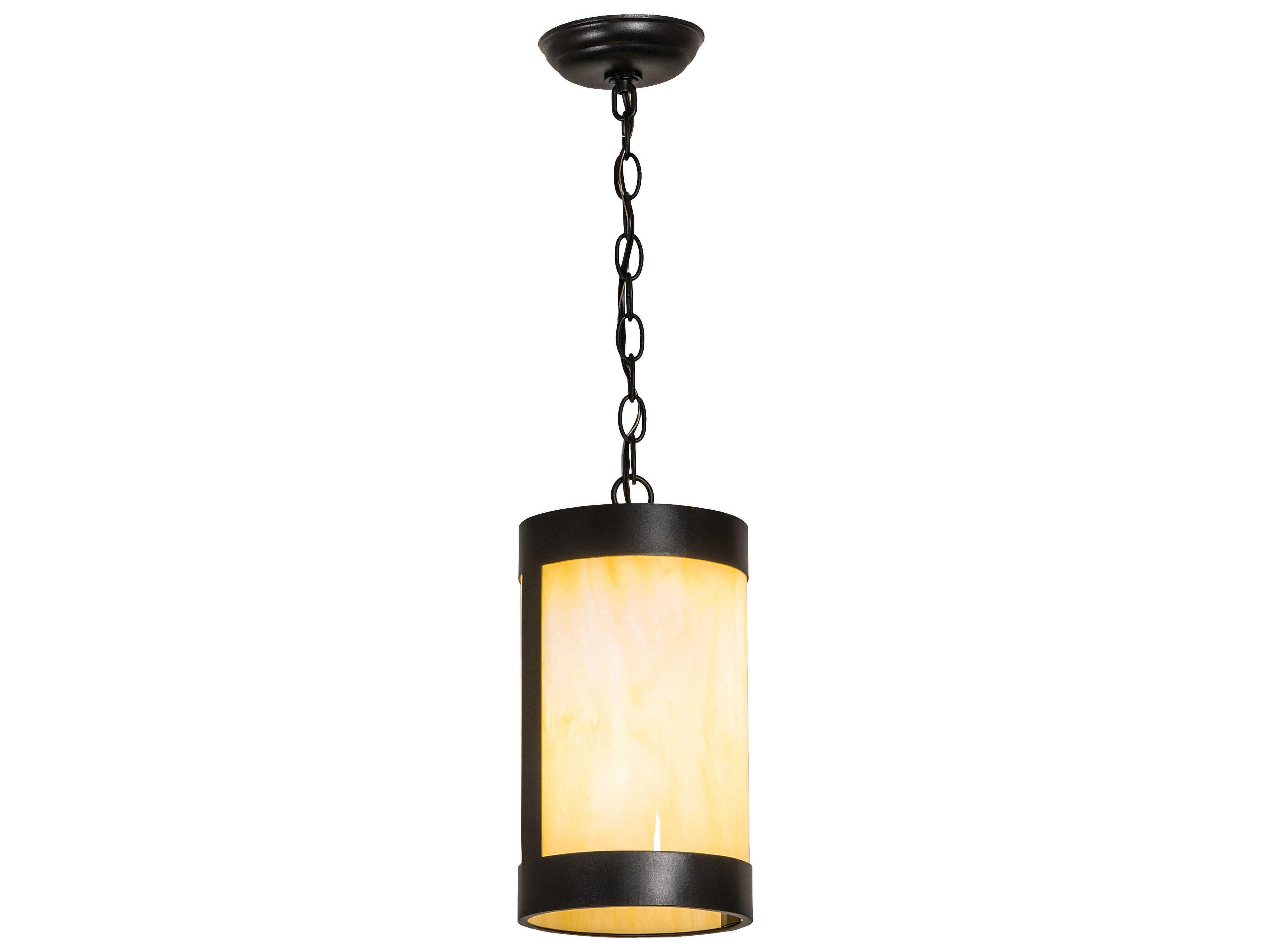 Meyda Cartier 1-Light Textured Black Cylinder Mini Pendant