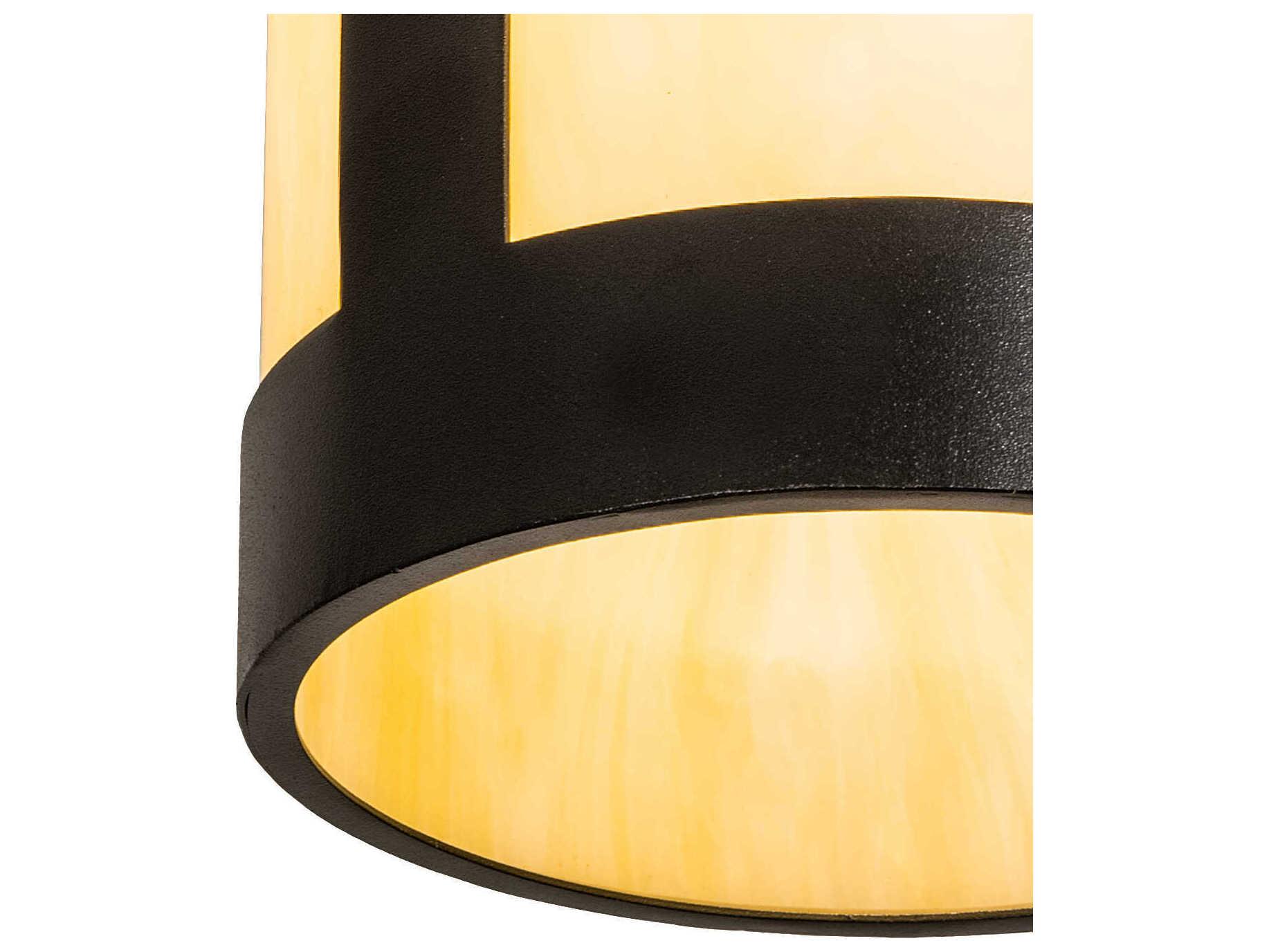 Meyda Cartier 1-Light Textured Black Cylinder Mini Pendant