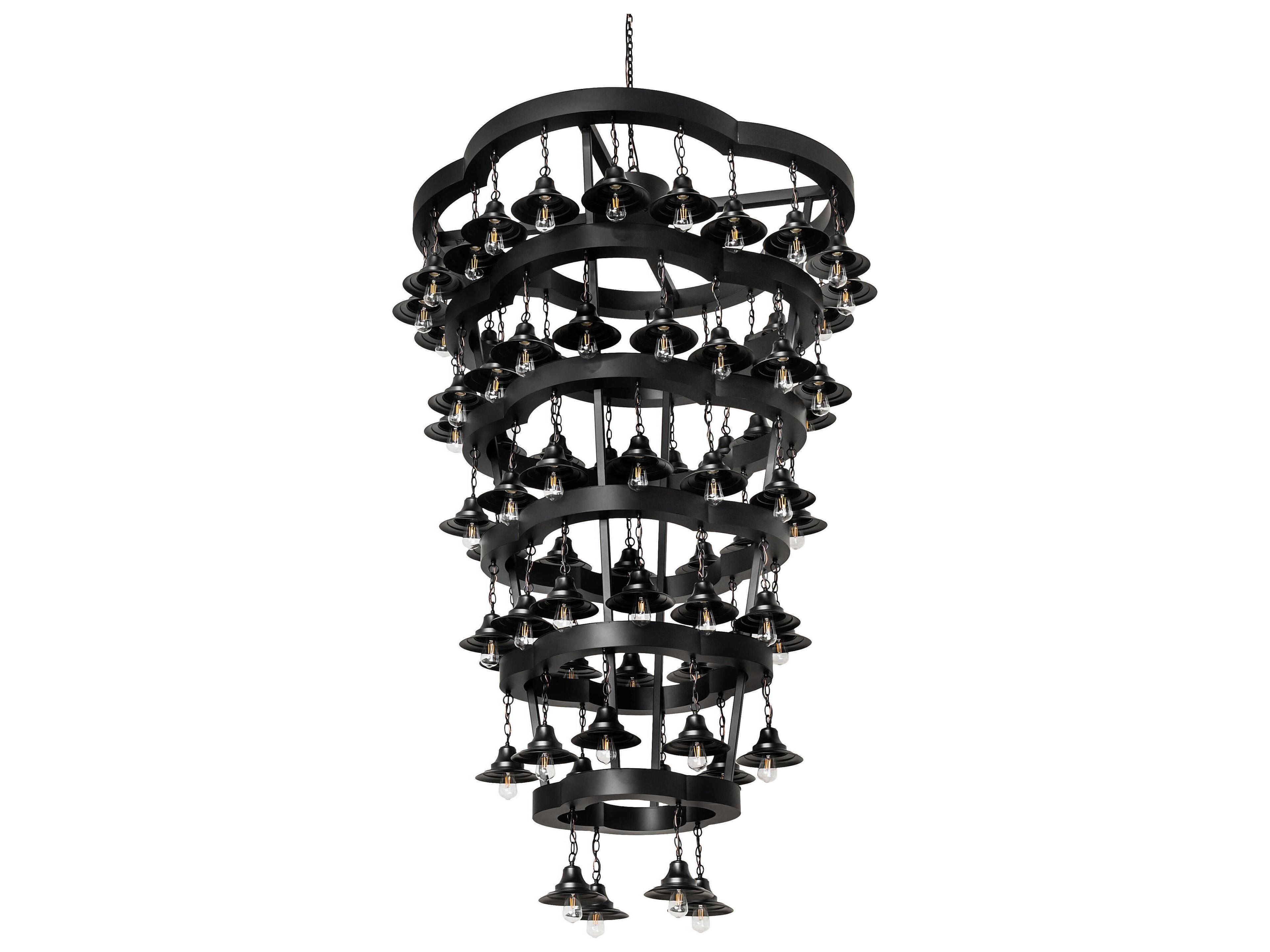 Meyda Cretella 72-Light Solar Black Glass Geometric Chandelier