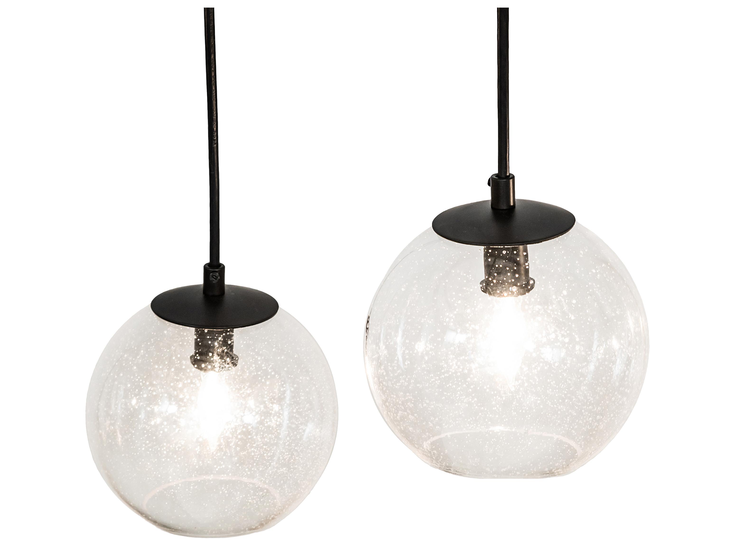 Meyda Bola 12-Light Solar Black Glass Globe Tiered Chandelier