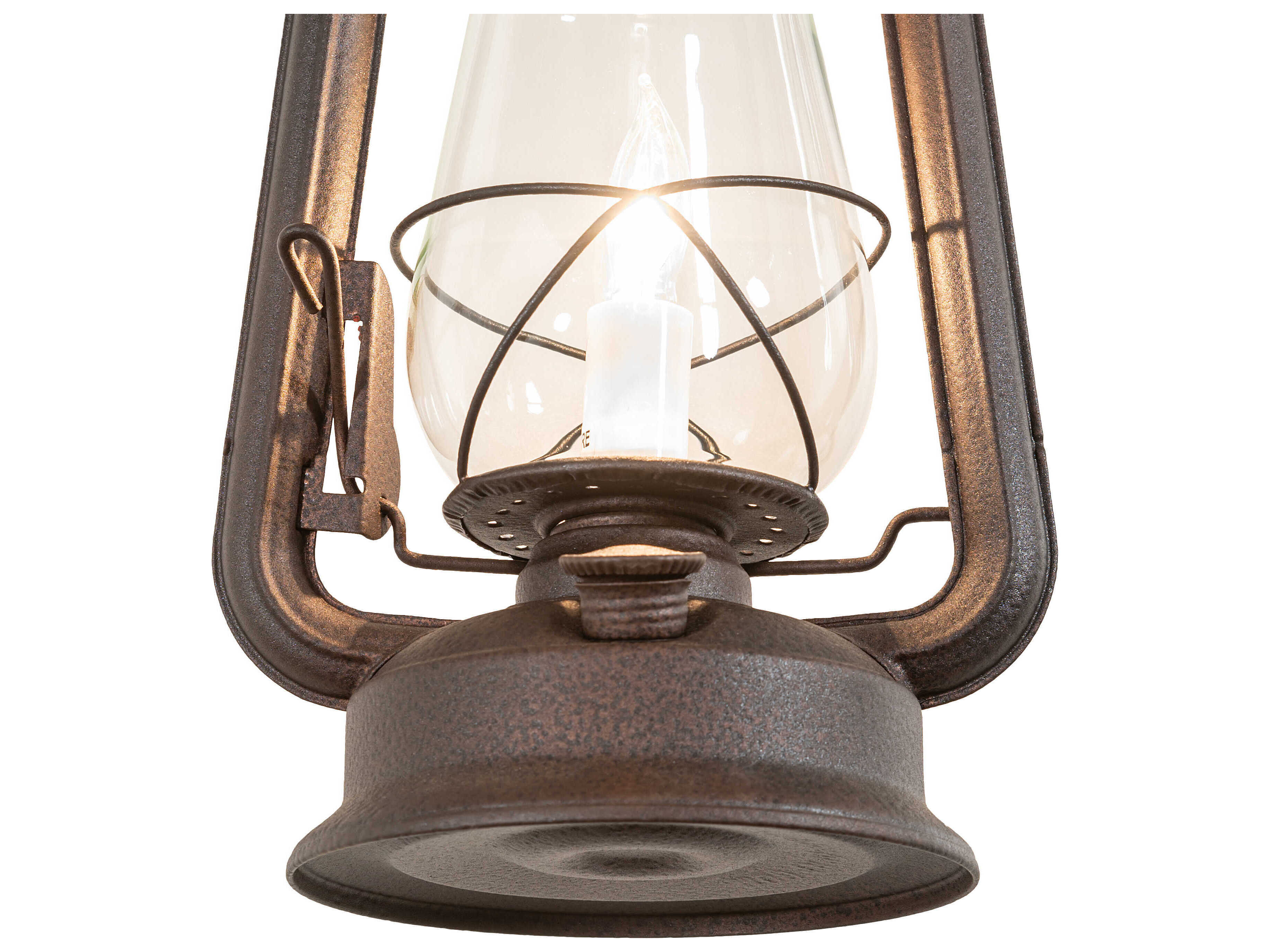 Meyda Miners Lantern 1-Light Rust Brown Glass Wall Sconce