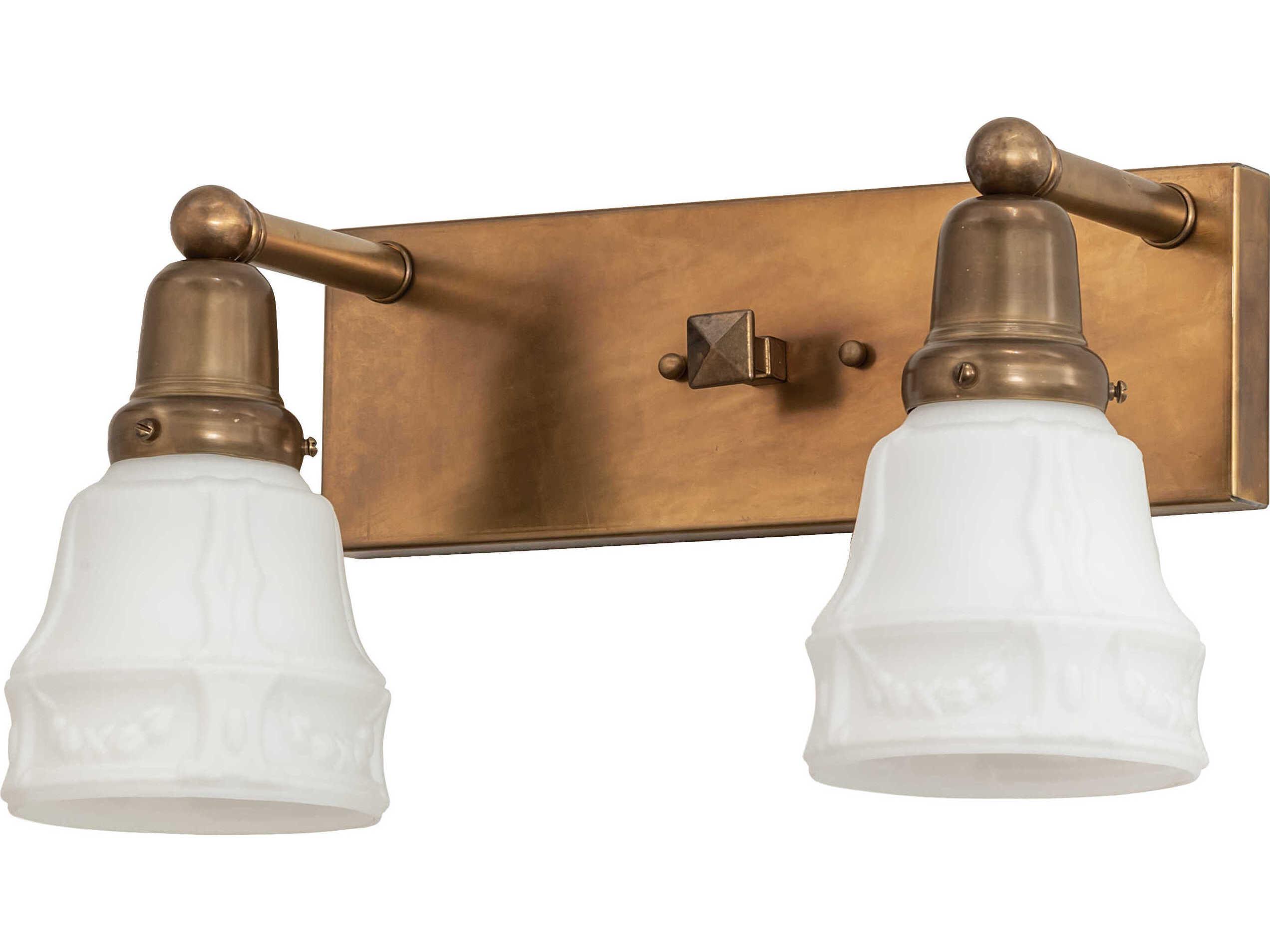 Meyda Revival Garland 2-Light Brass Tint Glass Vanity Light