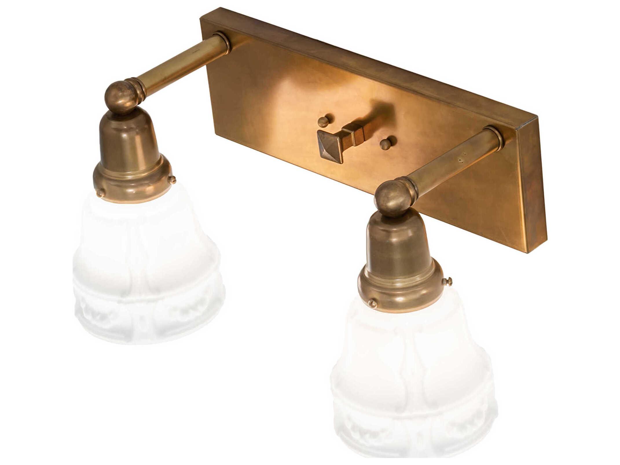 Meyda Revival Garland 2-Light Brass Tint Glass Vanity Light