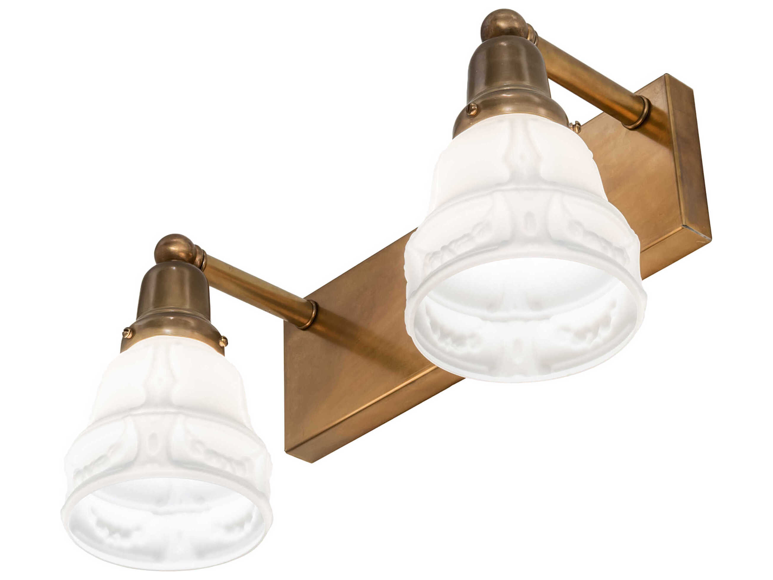 Meyda Revival Garland 2-Light Brass Tint Glass Vanity Light