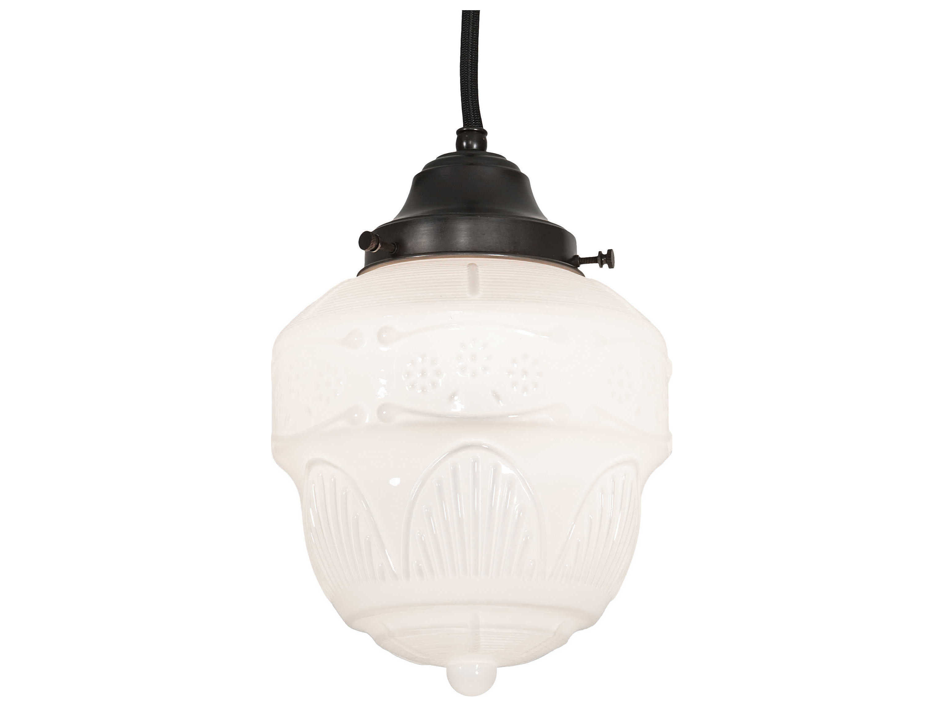 Meyda Revival Schoolhouse 1-Light Craftsman Brown Glass Mini Pendant