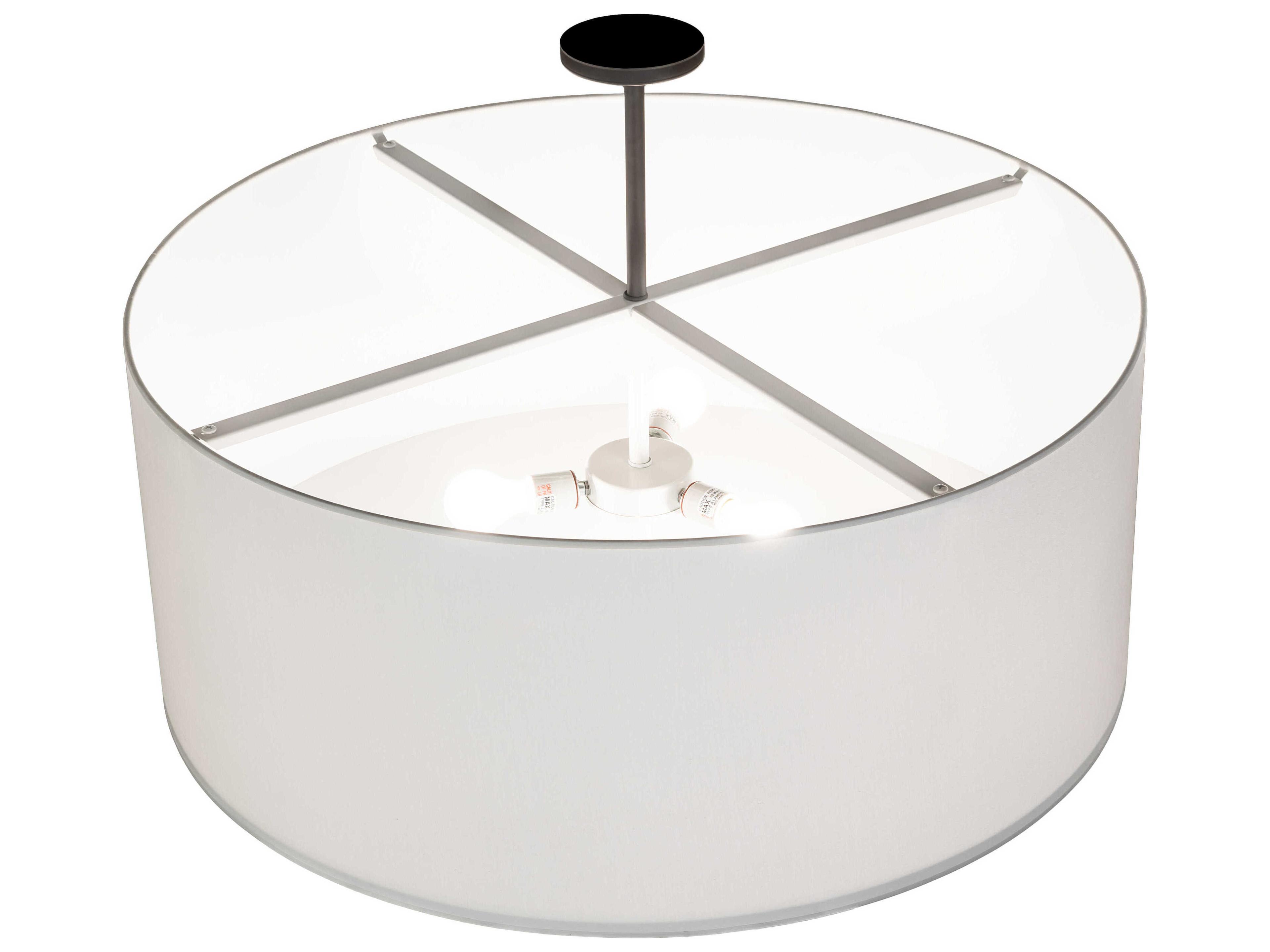 Meyda Cilindro 3-Light Oil Rubbed Bronze Drum Semi Flush Mount