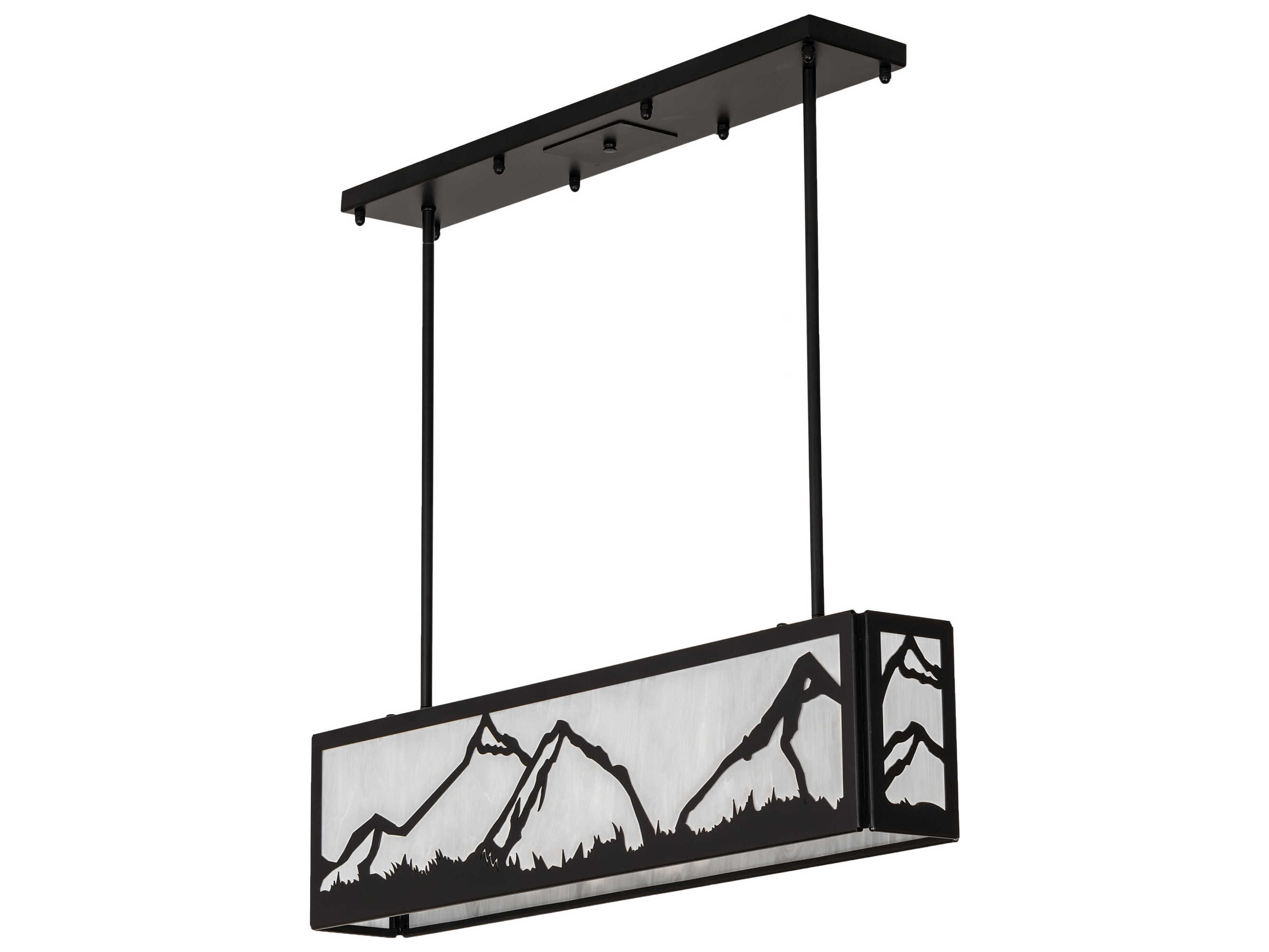 Meyda Mountain Range 4-Light Solar Black Island Pendant