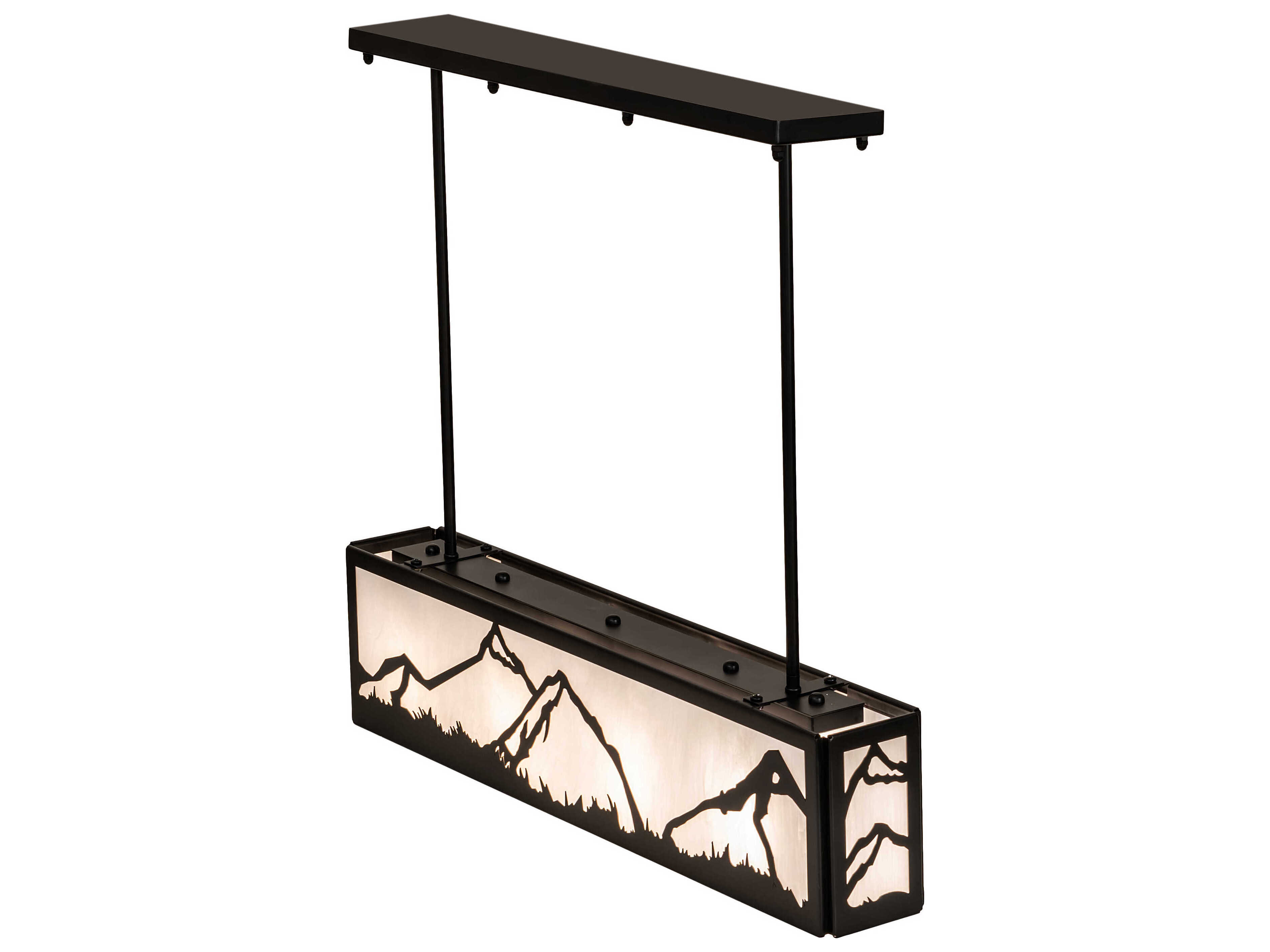 Meyda Mountain Range 4-Light Solar Black Island Pendant