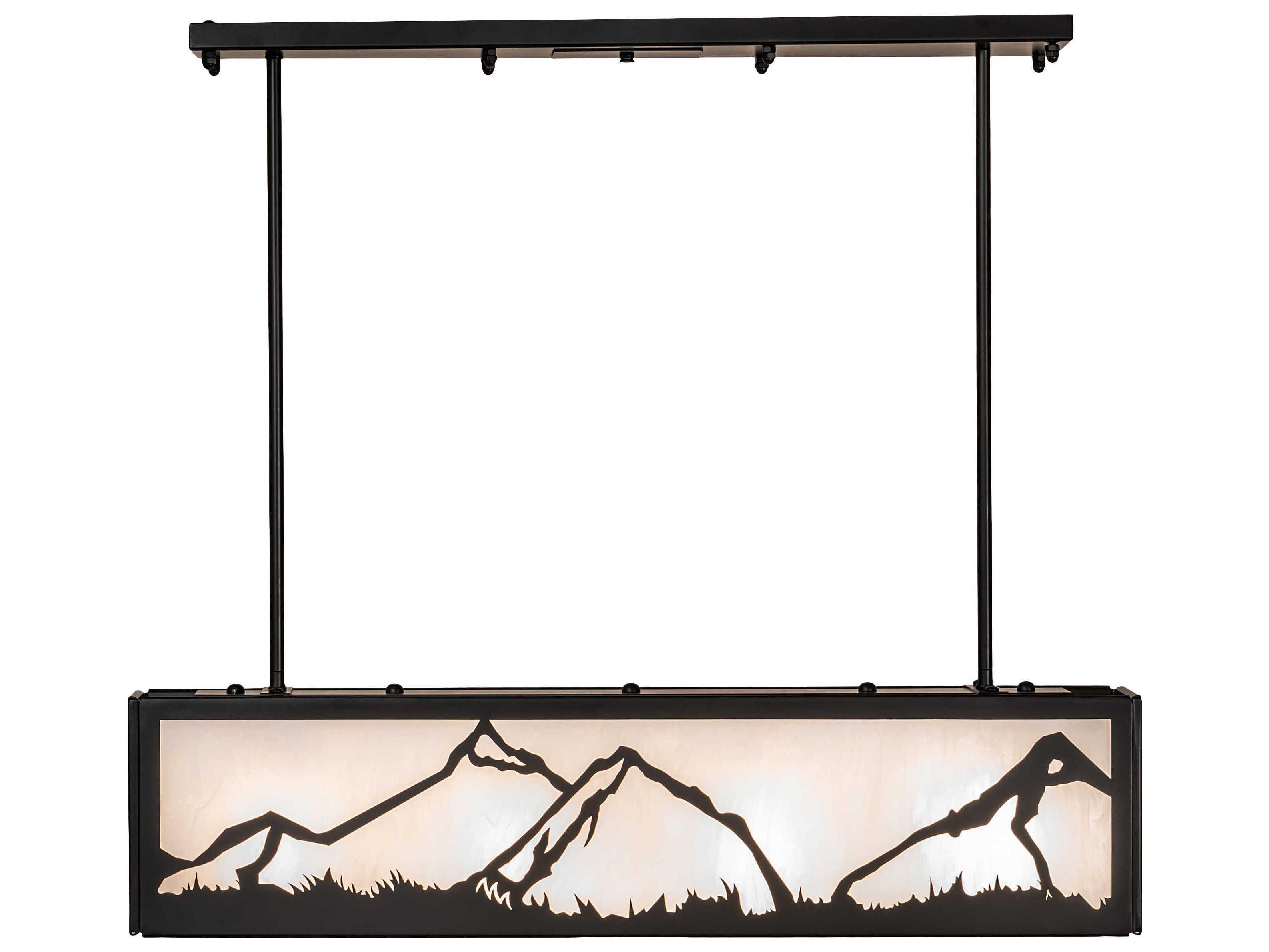 Meyda Mountain Range 4-Light Solar Black Island Pendant