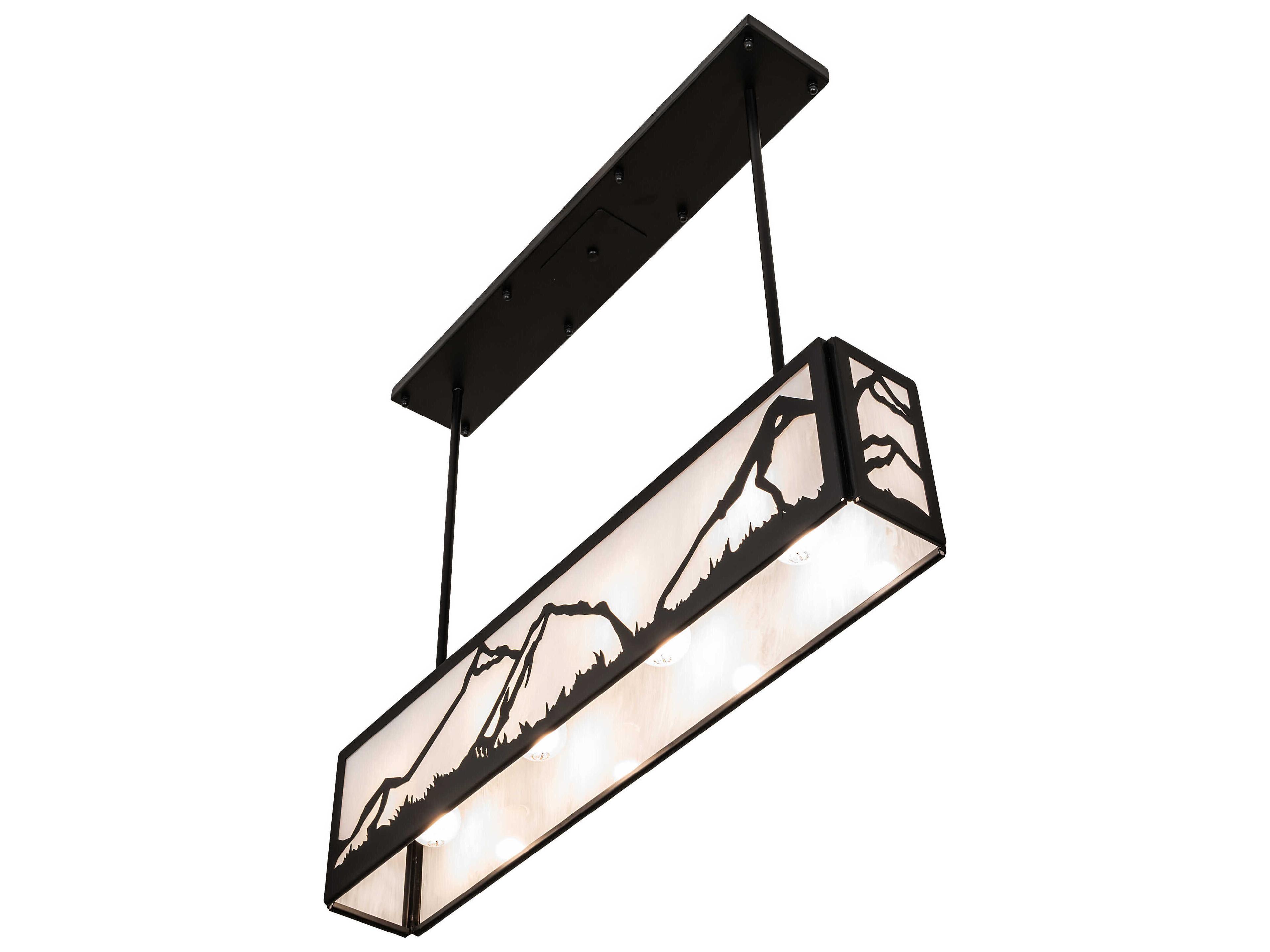 Meyda Mountain Range 4-Light Solar Black Island Pendant