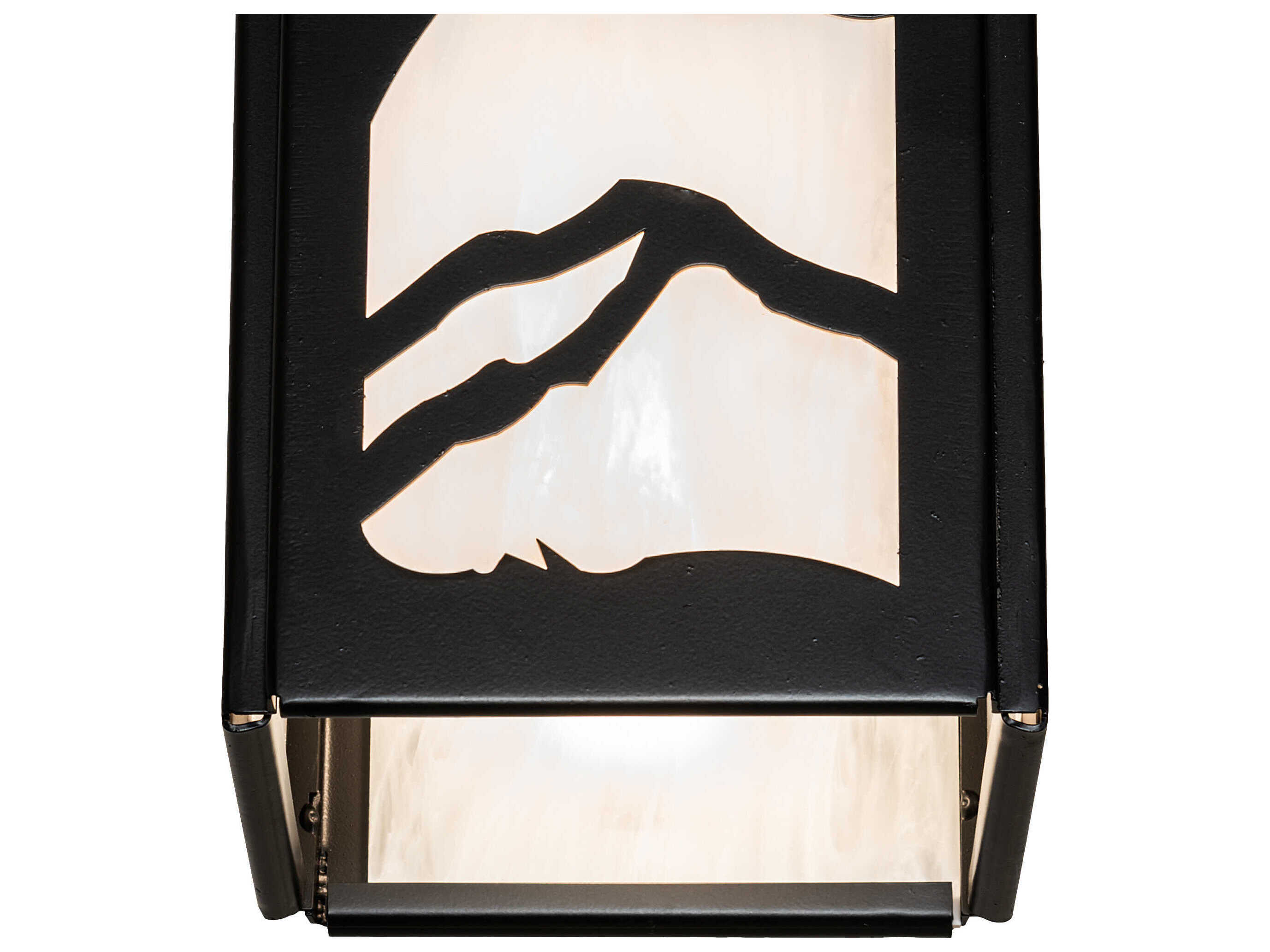 Meyda Mountain Range 1-Light Solar Black Glass Mini Pendant