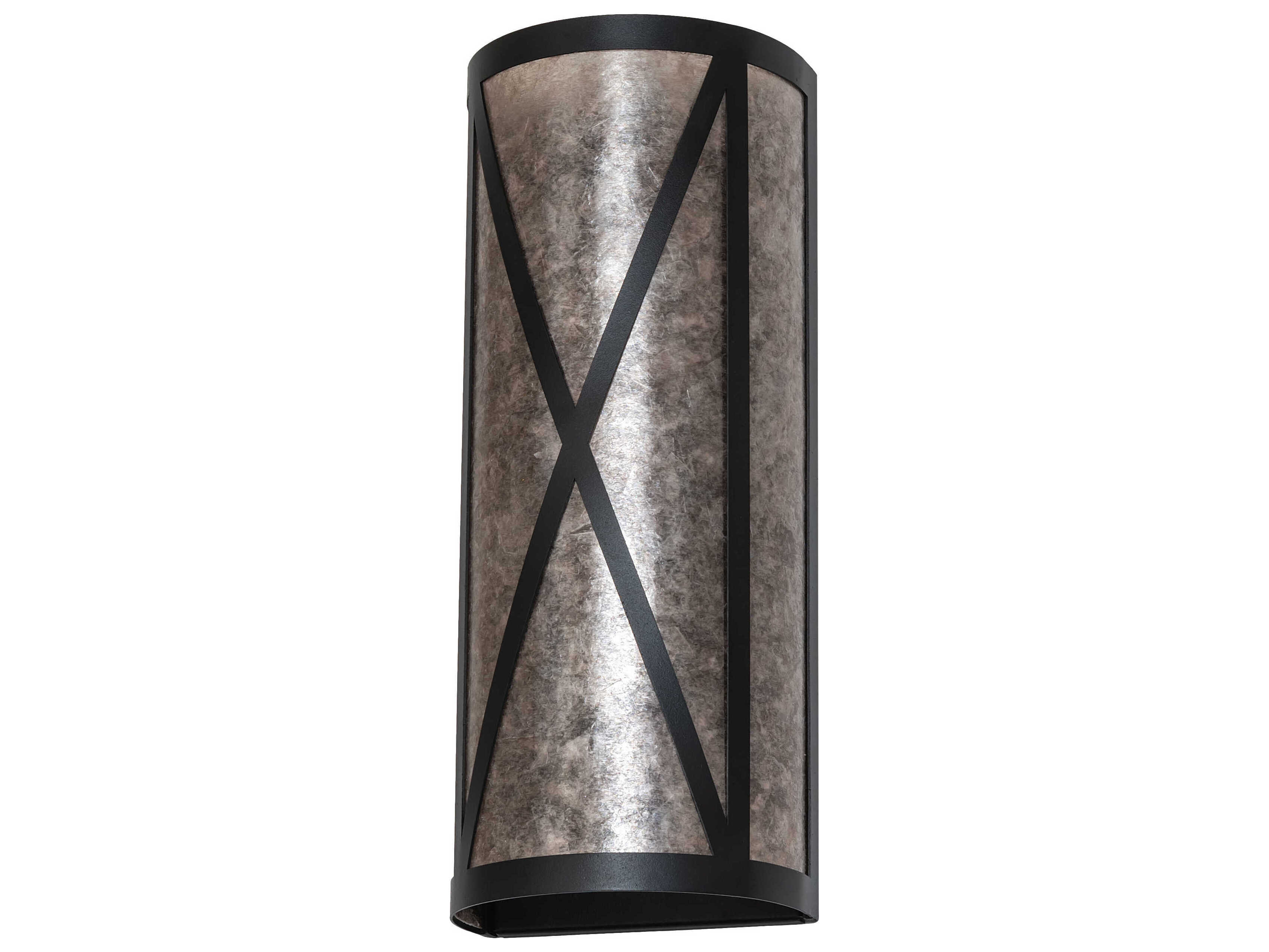 Meyda Saltire Craftsman 2-Light Mahogany Bronze Glass Wall Sconce