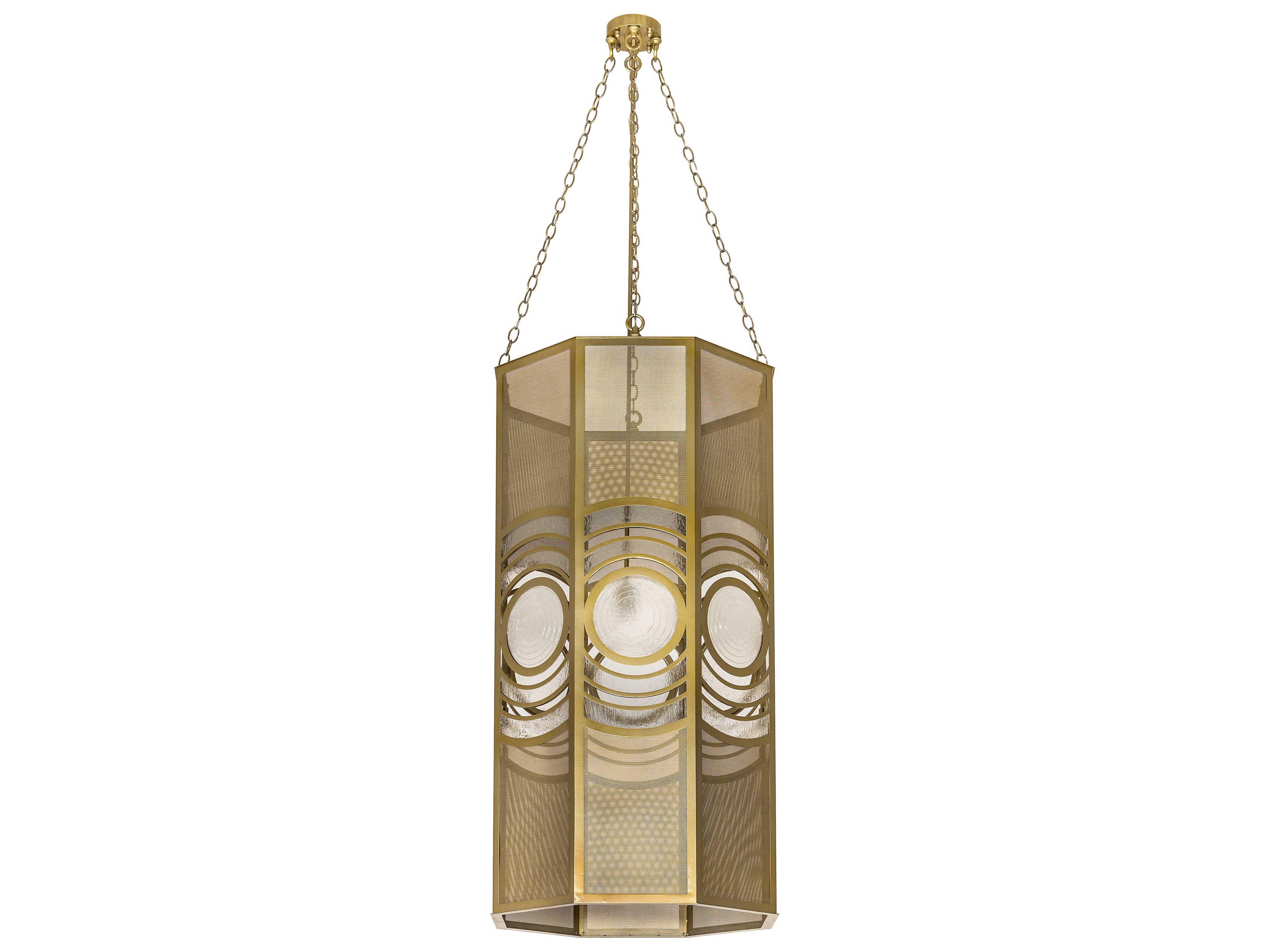 Meyda Lighthouse 1-Light Buttered Brass Geometric Pendant