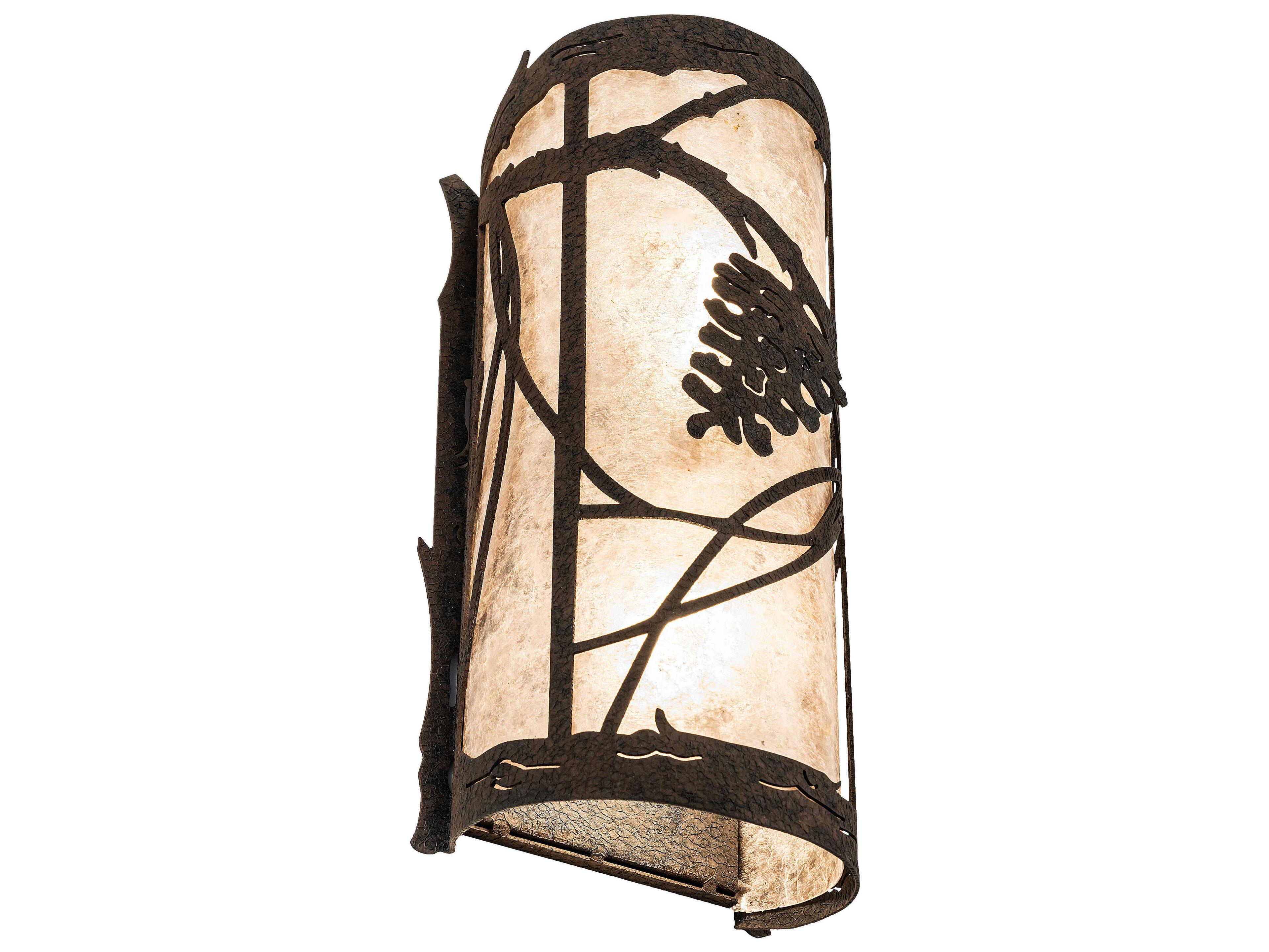 Meyda Whispering Pines 2-Light Distressed Chestnut Wall Sconce