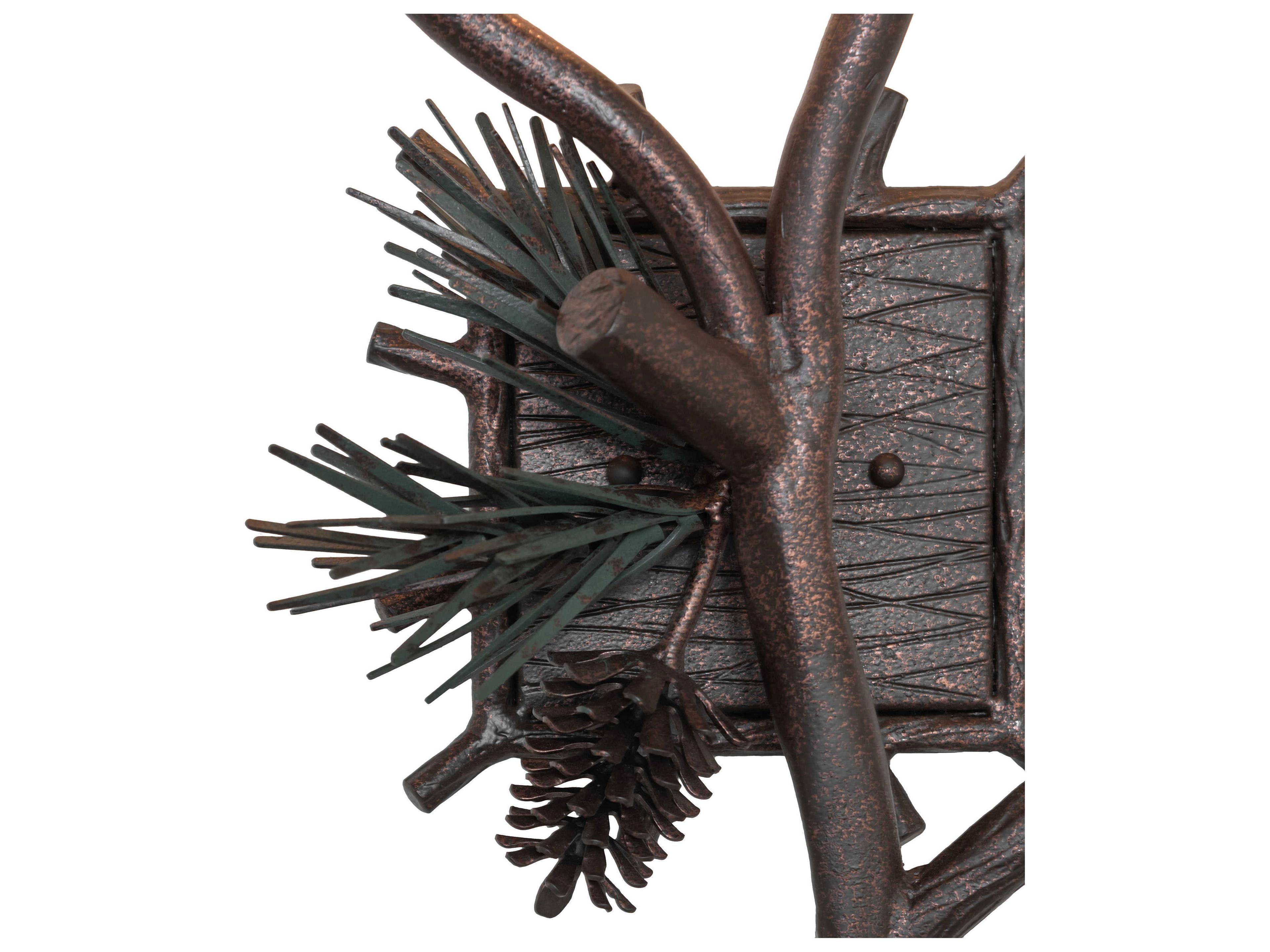 Meyda Pinewood 2-Light Copper Rust Olive Green Wall Sconce