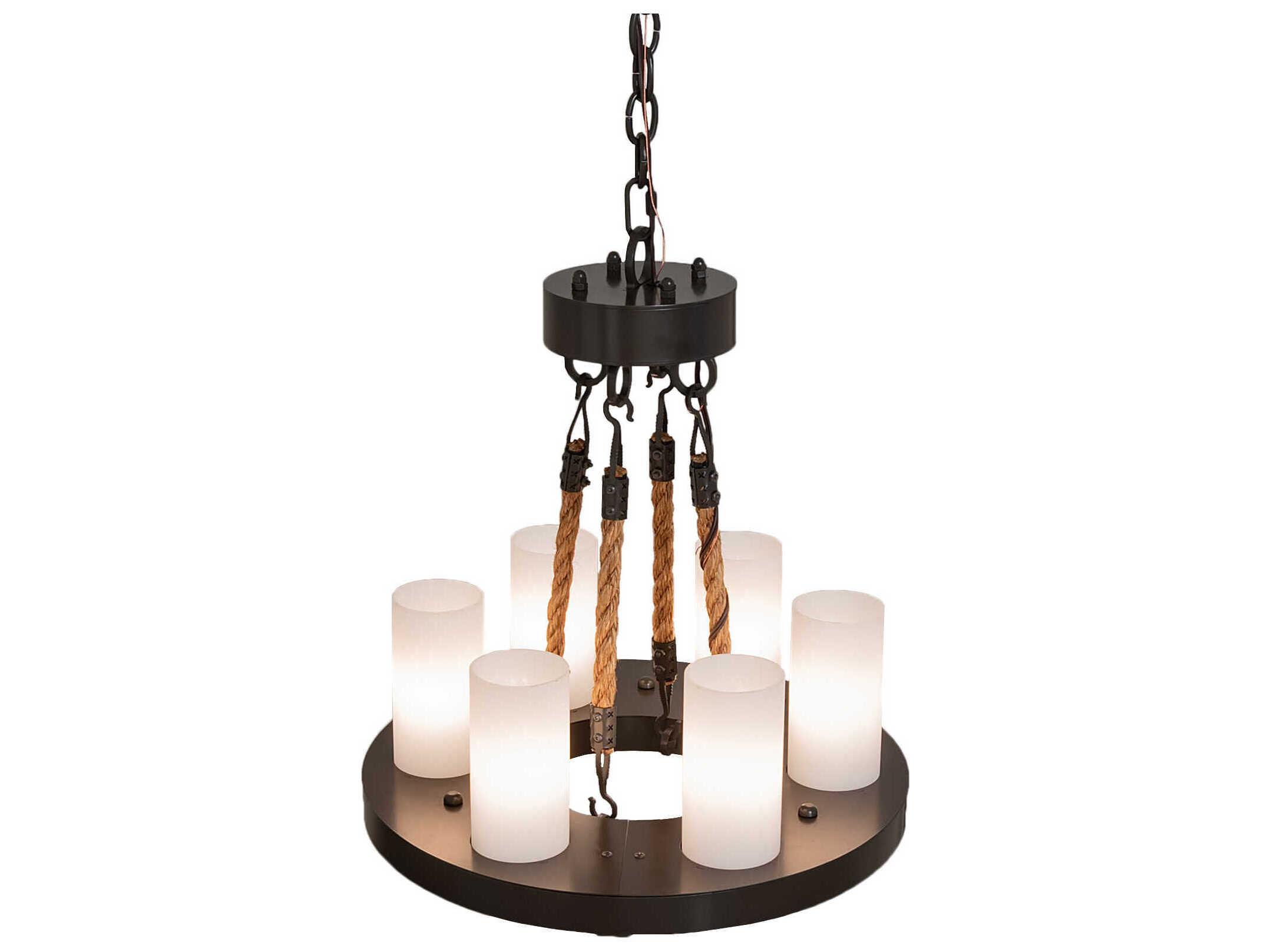 Meyda Loxley 6-Light Timeless Bronze Cylinder Chandelier