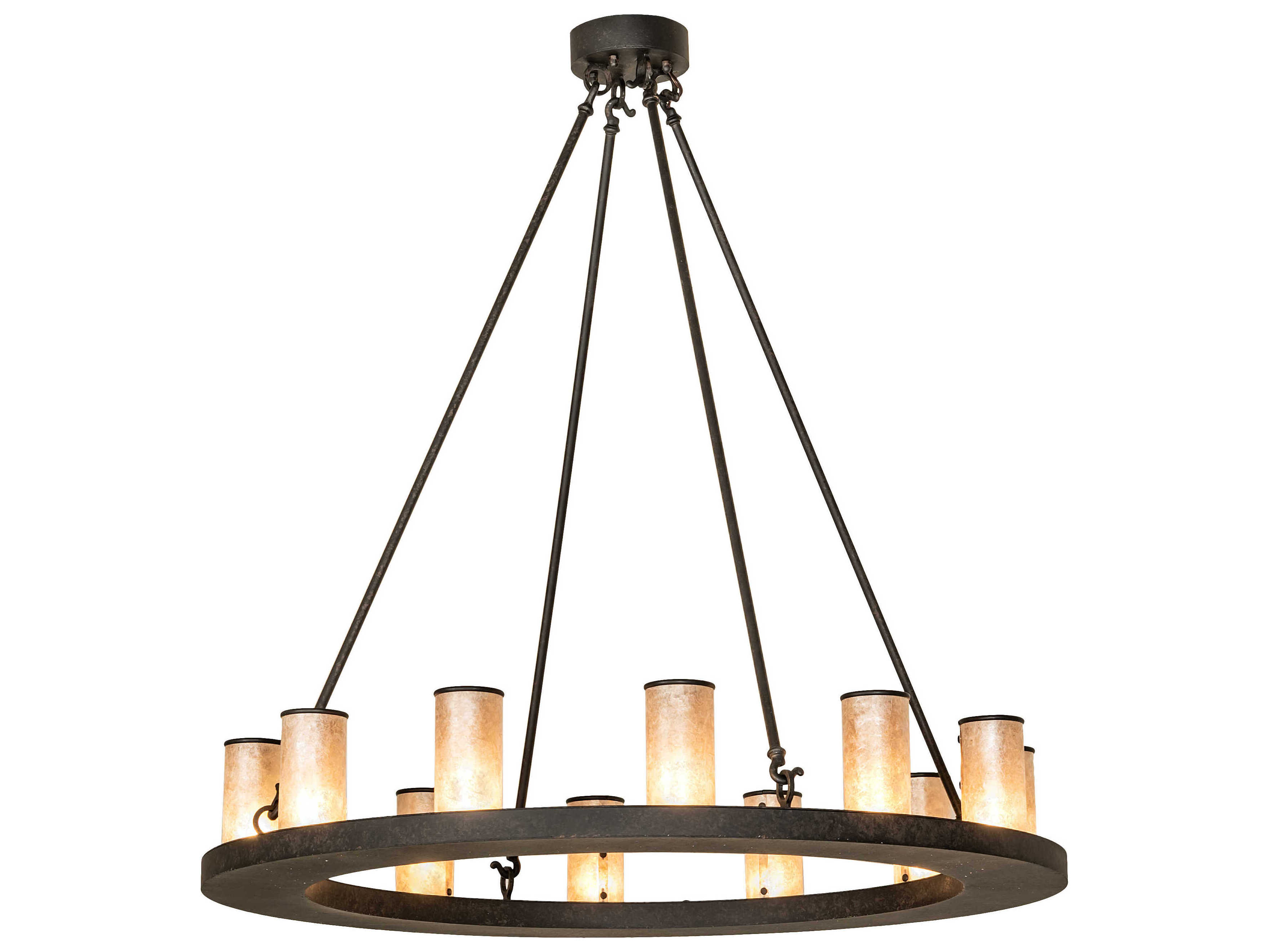 Meyda Loxley 12-Light Coffee Bean Bronze Glass Cylinder Chandelier