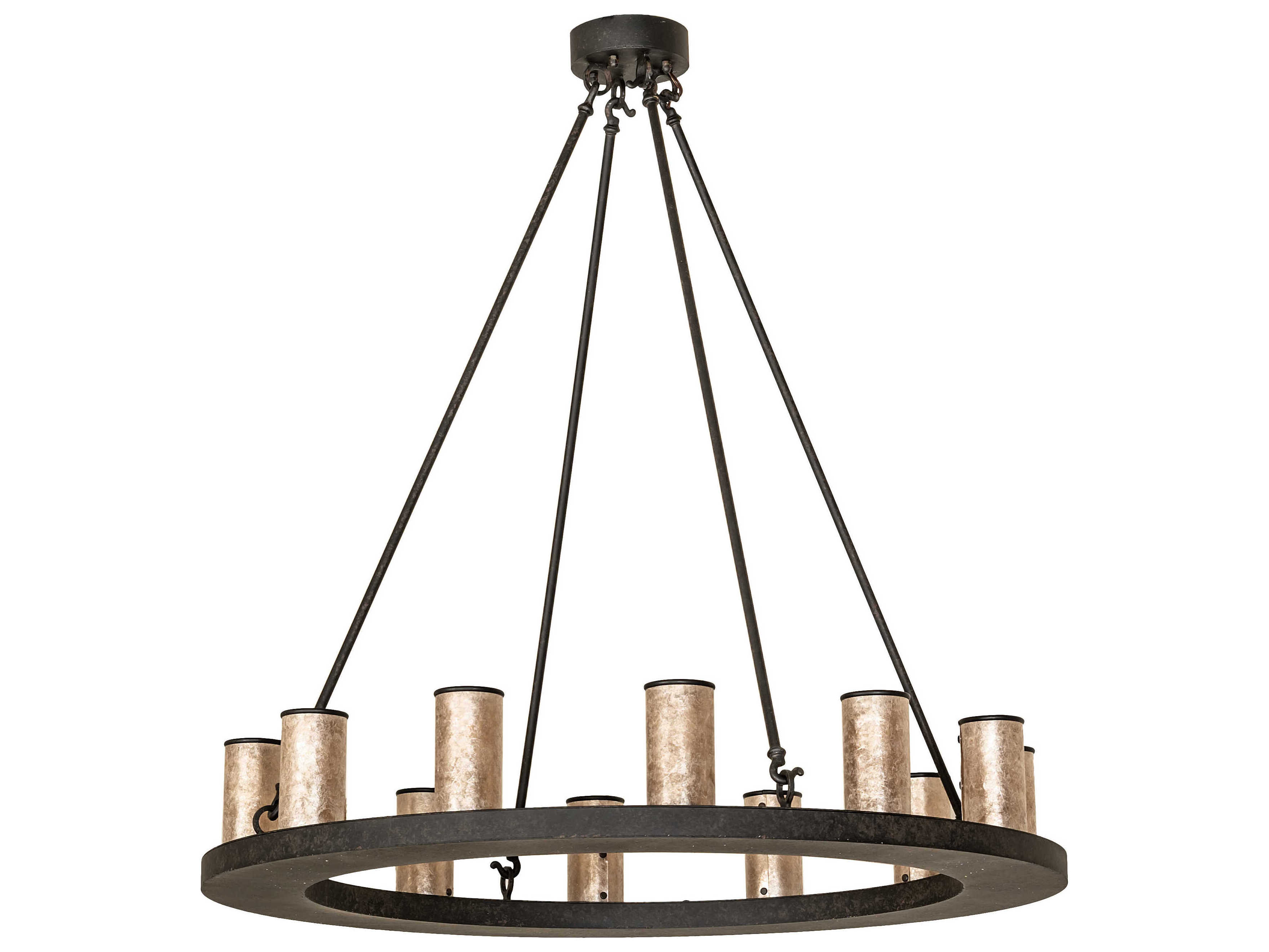 Meyda Loxley 12-Light Coffee Bean Bronze Glass Cylinder Chandelier