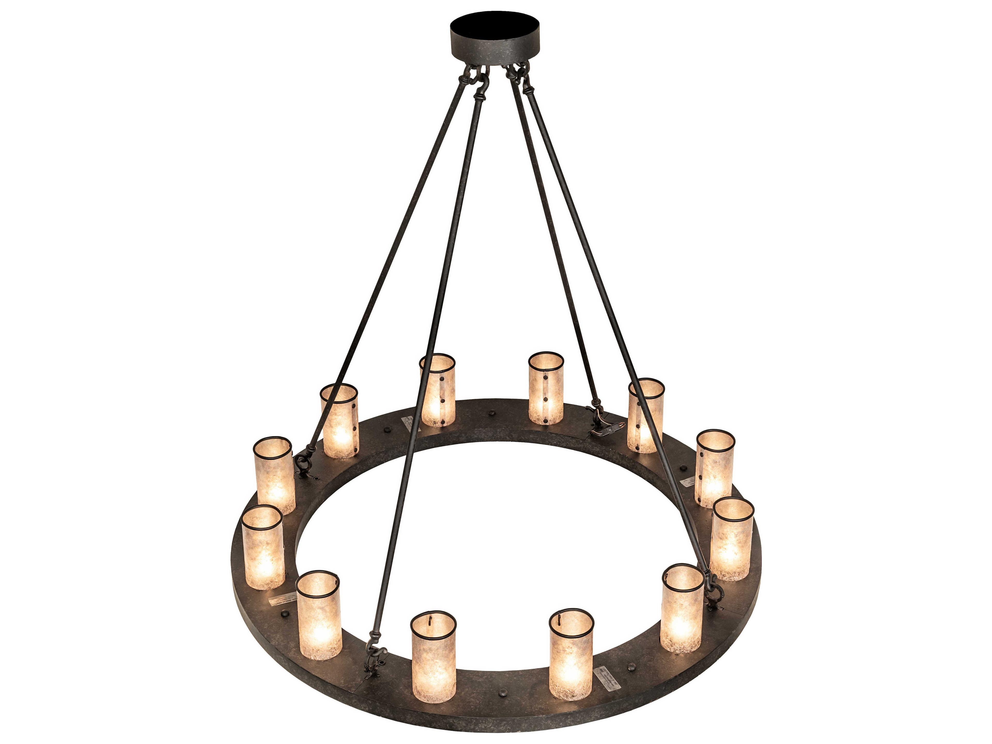 Meyda Loxley 12-Light Coffee Bean Bronze Glass Cylinder Chandelier