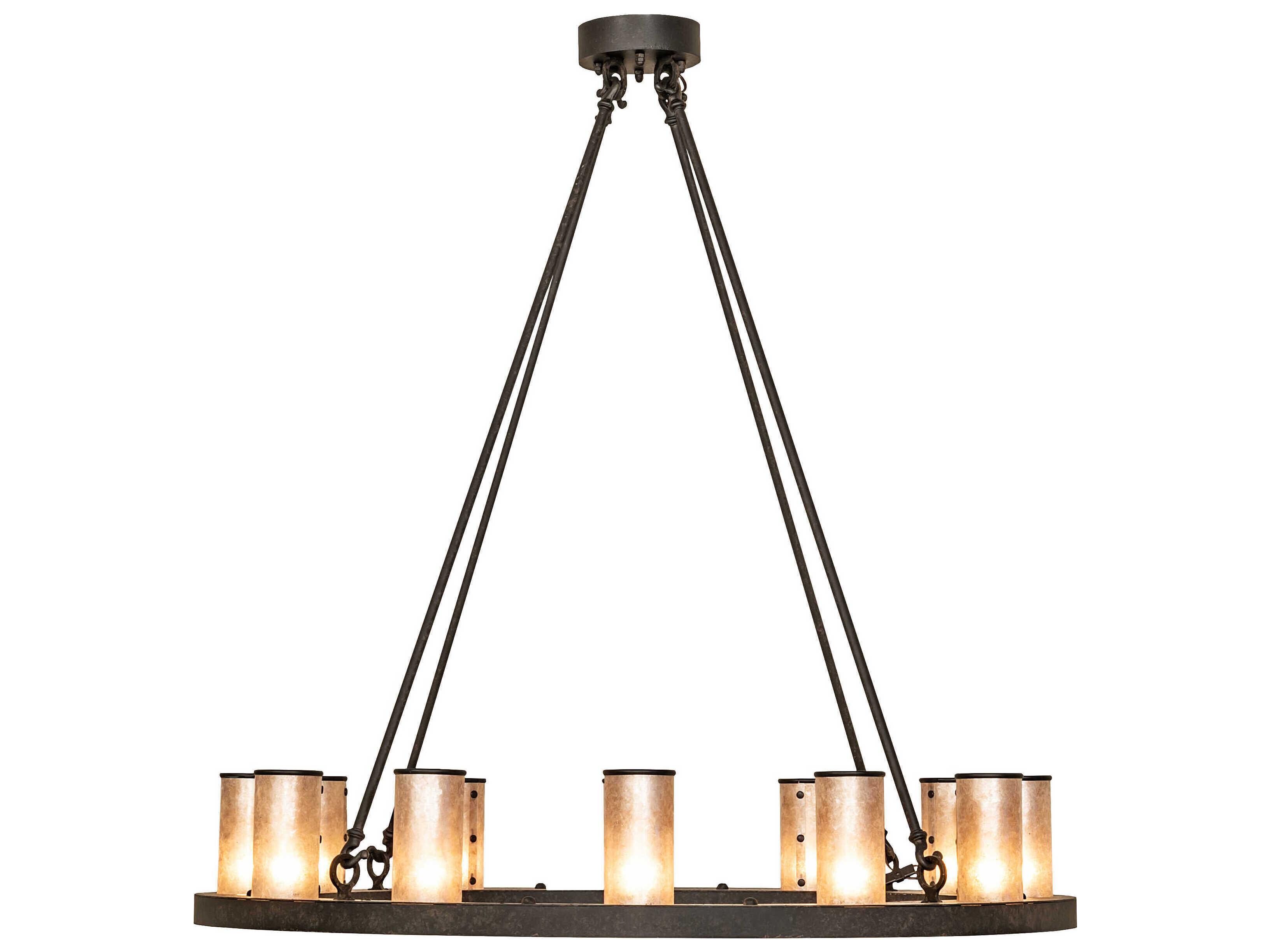 Meyda Loxley 12-Light Coffee Bean Bronze Glass Cylinder Chandelier